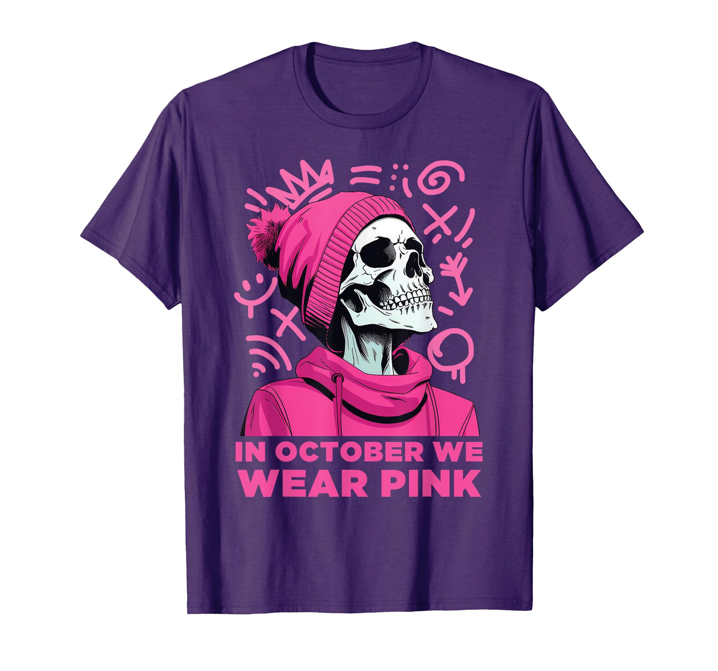 In October We Wear Pink Halloween Breast Cancer Awareness T-Shirt