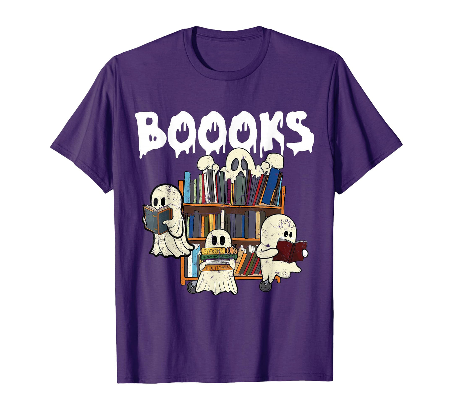 Funny Book Lovers Ghost Reading Book Halloween T-Shirt