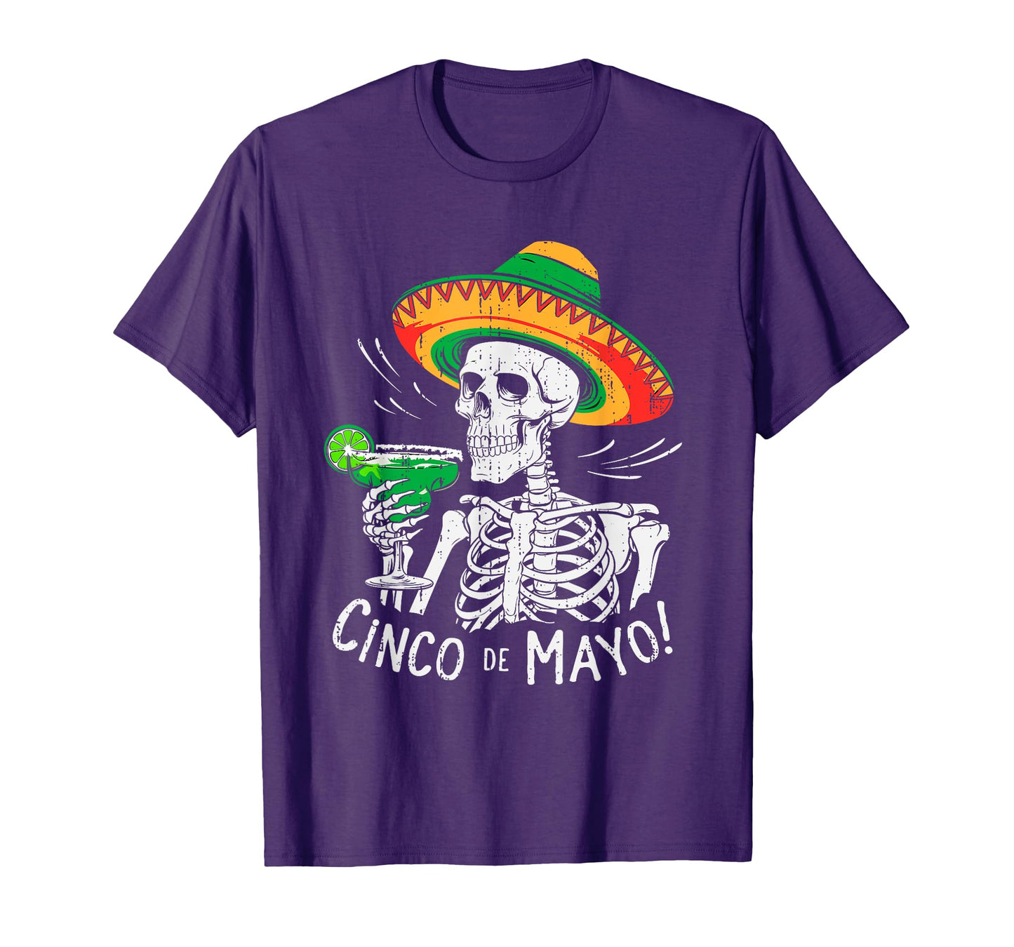 Mexican Skeleton Sombrero Cinco De Mayo Party Men Women T-Shirt