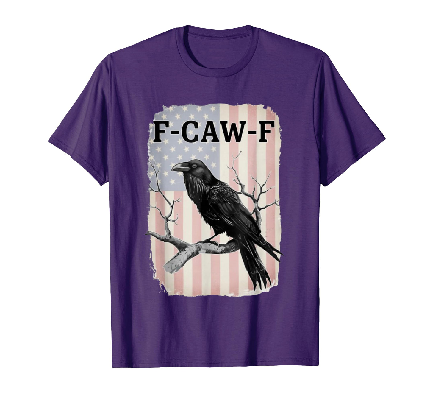 F-CAW-F Black Crow Faded Distressed USA Flag T-Shirt