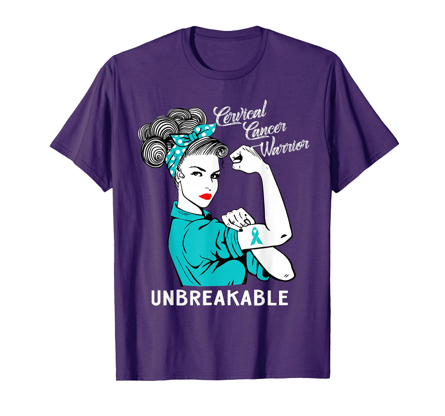 Cervical Cancer Warrior Unbreakable T-Shirt Awareness Gift T-Shirt