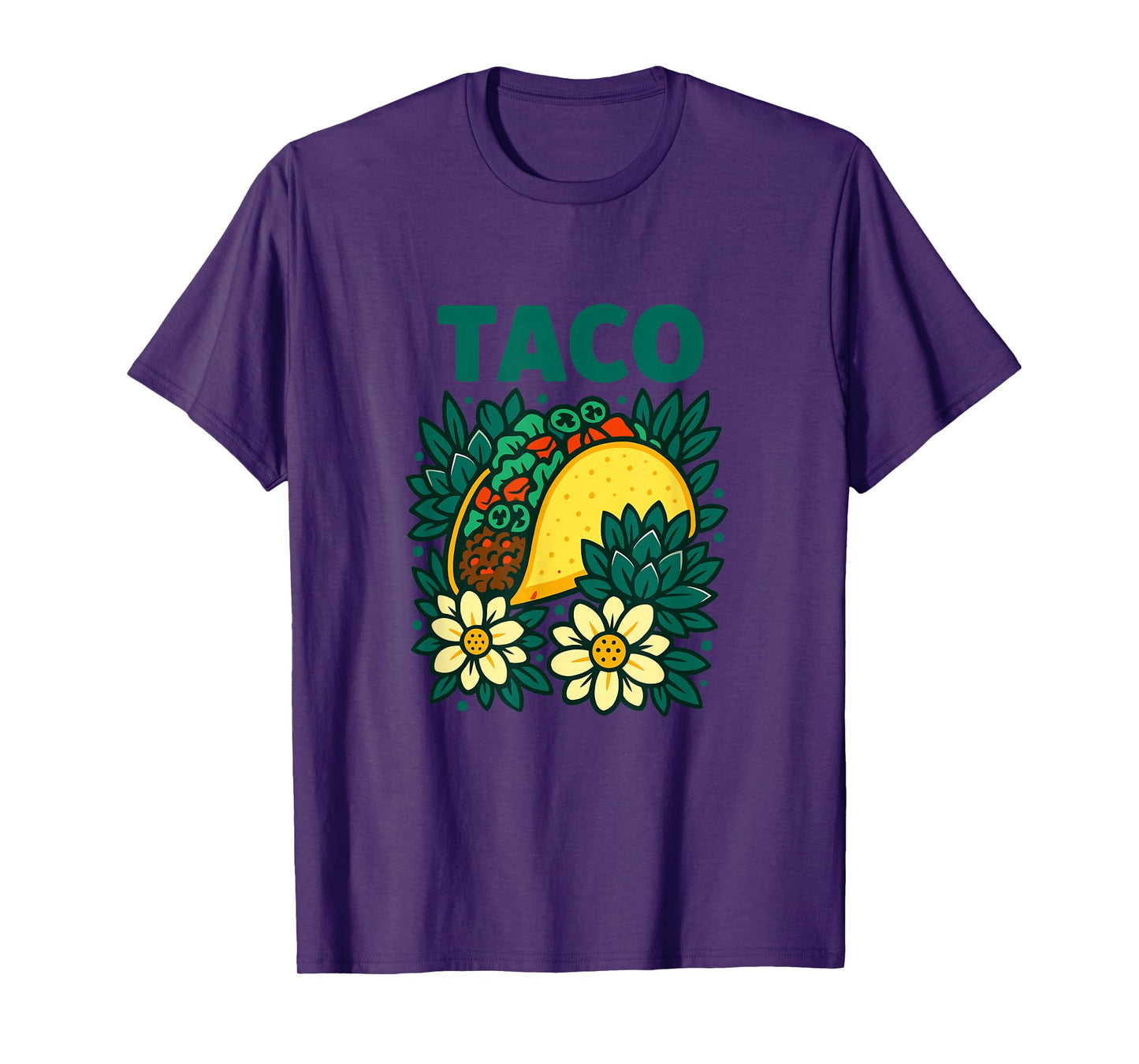 Fun Floral Mexican Food Lover Design T-Shirt