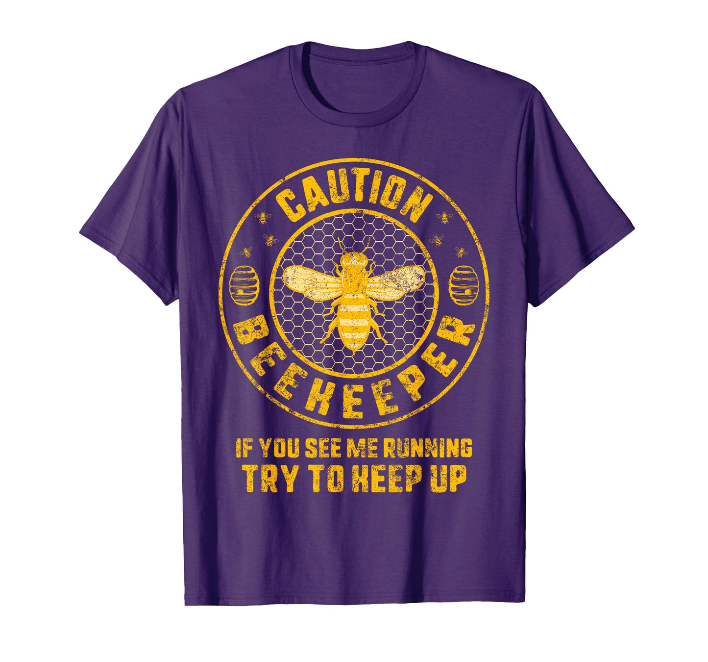 Beekeeper Caution If You See Me Running Try To Keep Up Bee T-Shirt