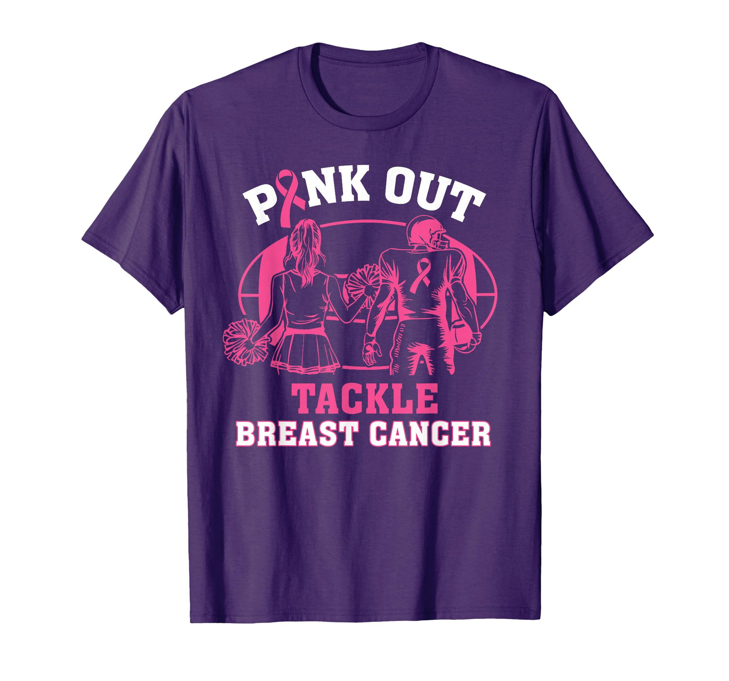 Pink Out Tackle Breast Cancer Awareness American Football T-Shirt