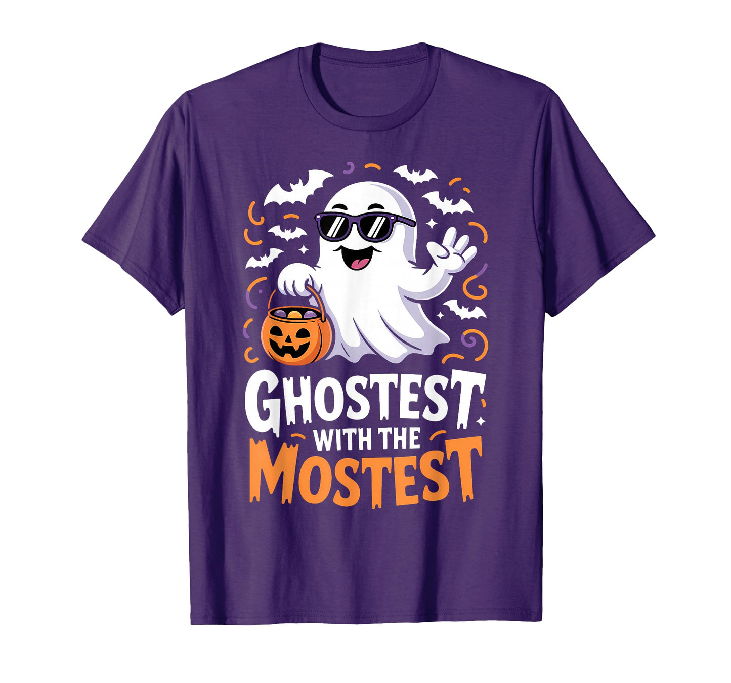 Ghostest with The Mostest Costume Funny Halloween Ghost T-Shirt
