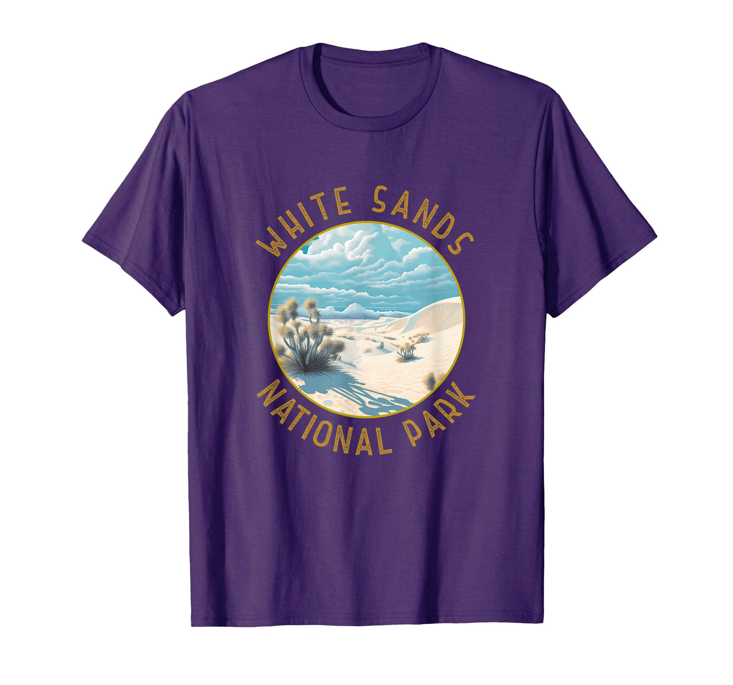 White Sands National Park Illustration Distressed Circle T-Shirt