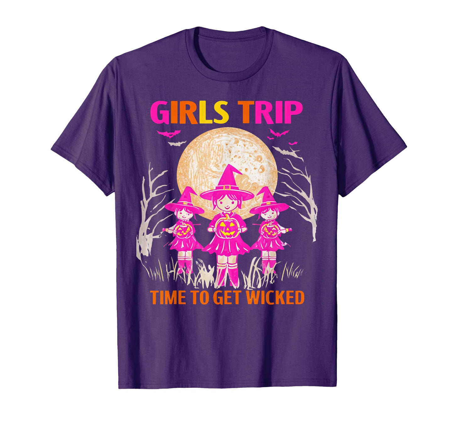 Girls Trip Time Together Wicked, Autumn Witch Halloween Tee T-Shirt