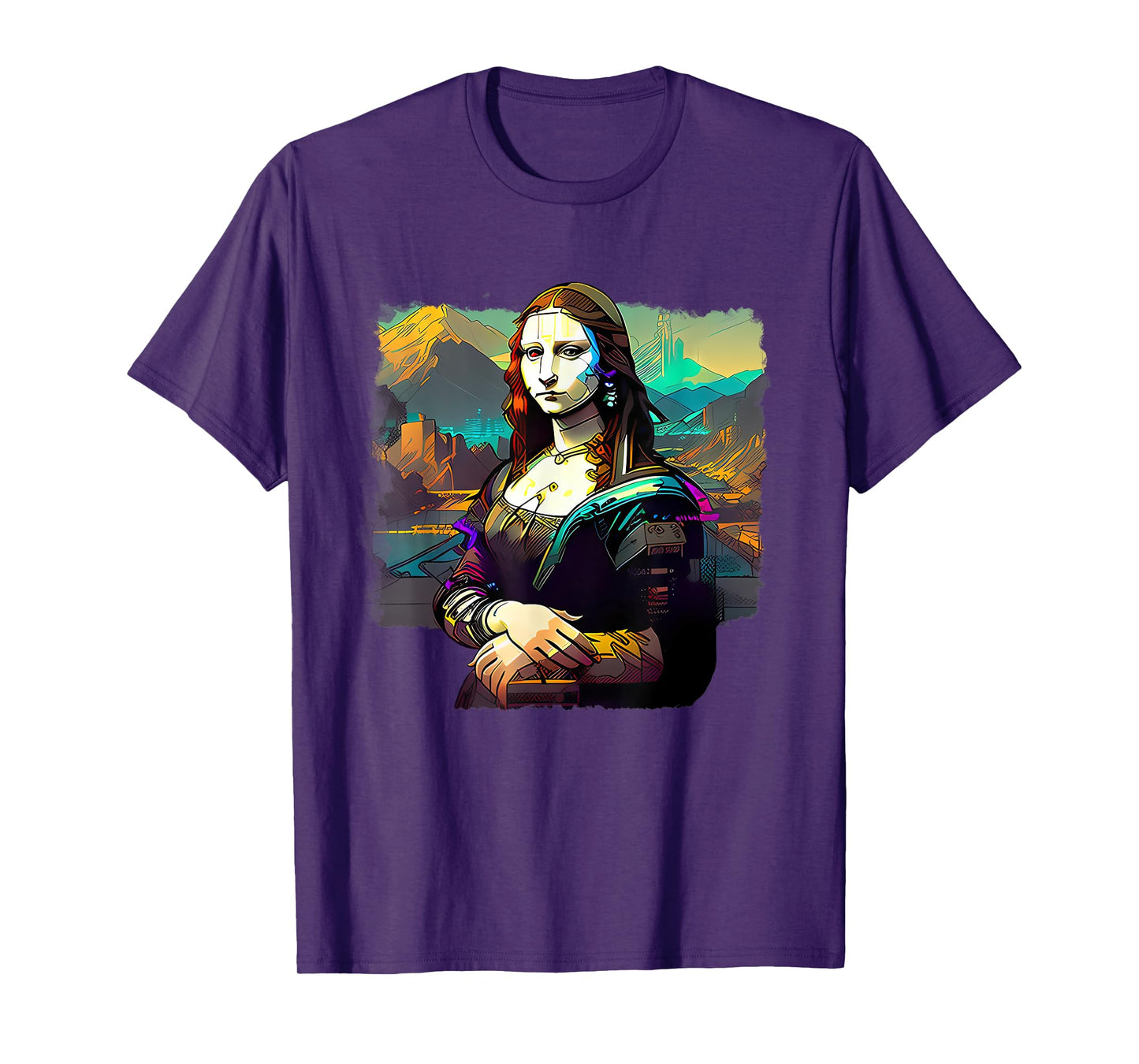 Cyberpunk Aesthetic - Cyberpunk Mona Lisa - Famous Painting T-Shirt
