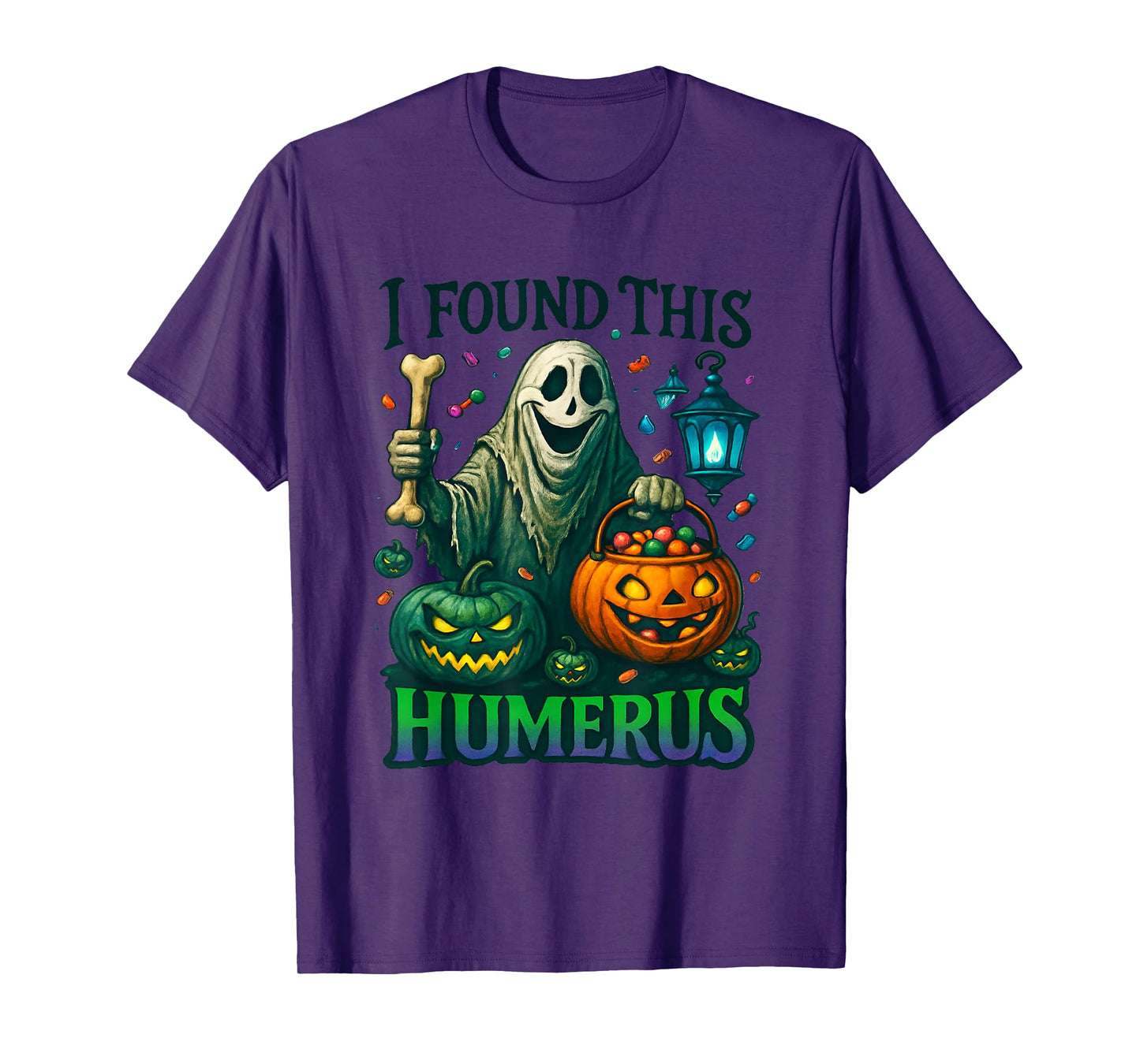 Funny Halloween I Found This Humerus Ghost Bone Skeleton T-Shirt