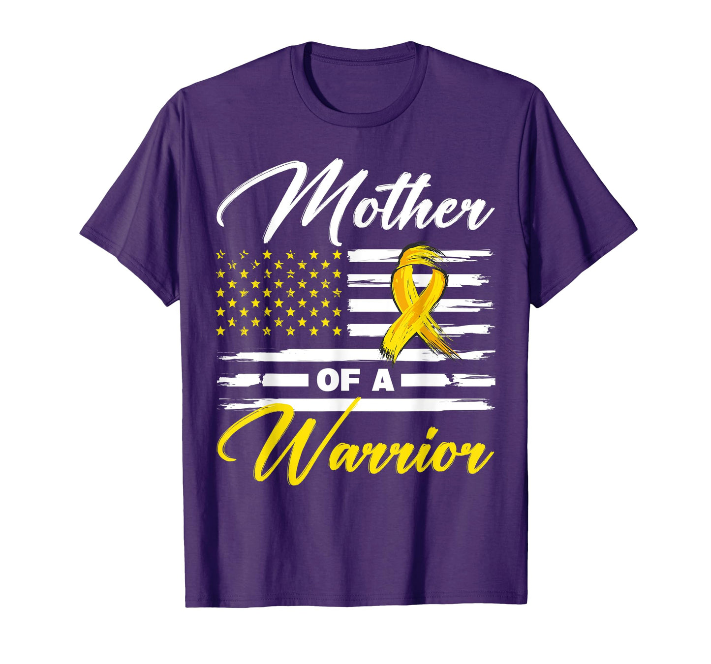 Mother Of A Warrior USA Flag Ewing Sarcoma Cancer Awareness Women Kids Men T-Shirt