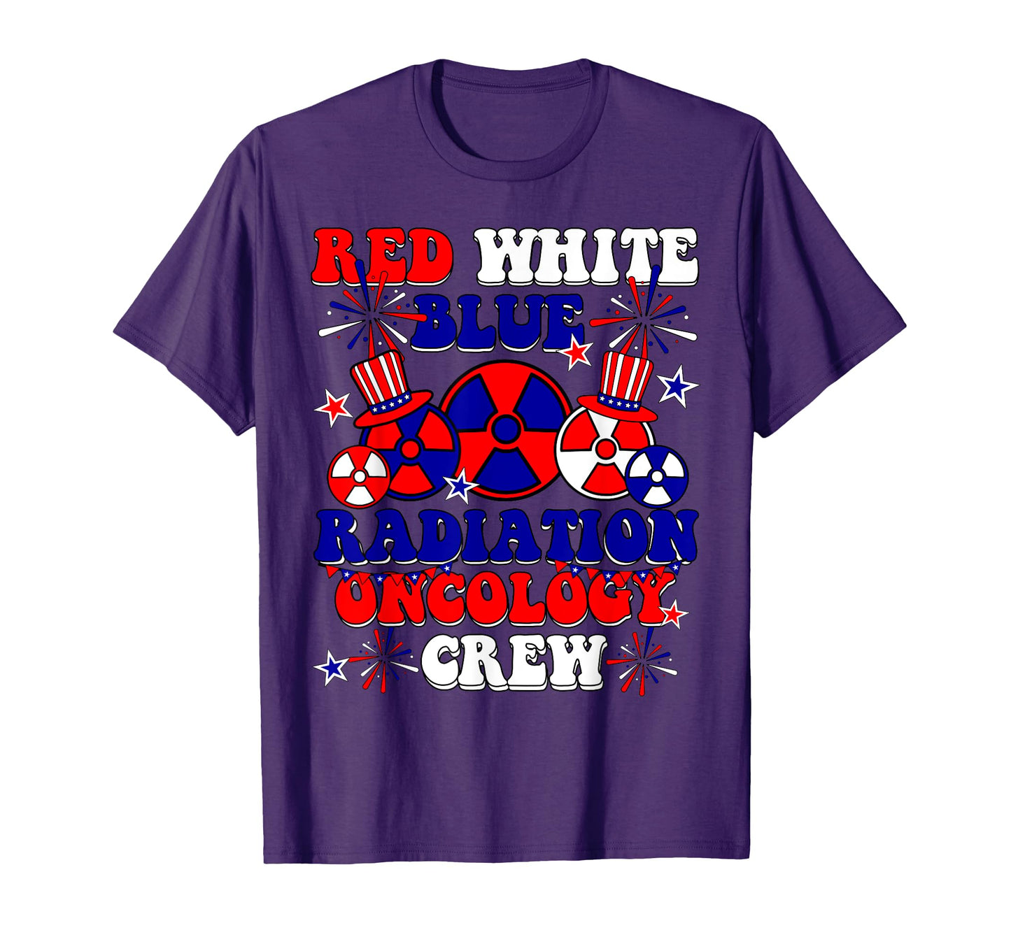 Red White And Blue Radiation Oncology Crew RT 4th Of July T-Shirt