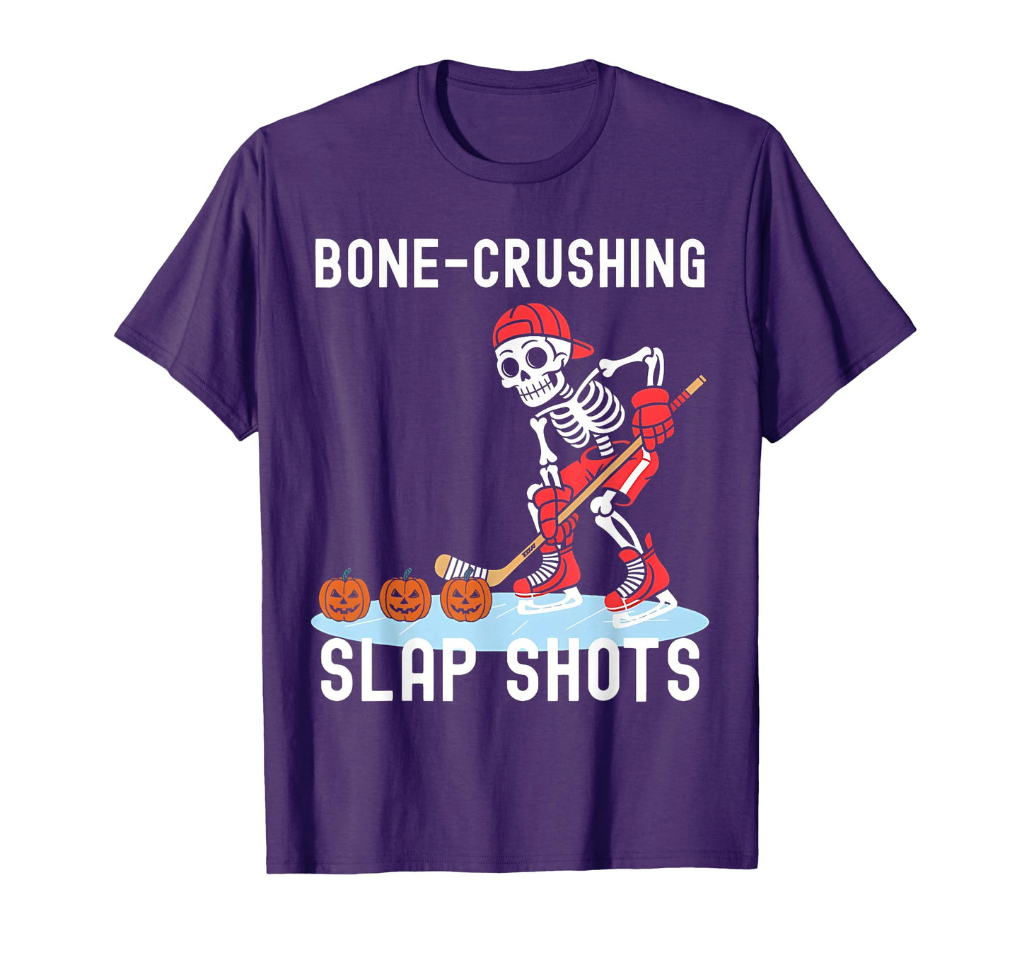 Halloween Skeleton Ice Hockey Costume Men Boys Kids Game Day T-Shirt