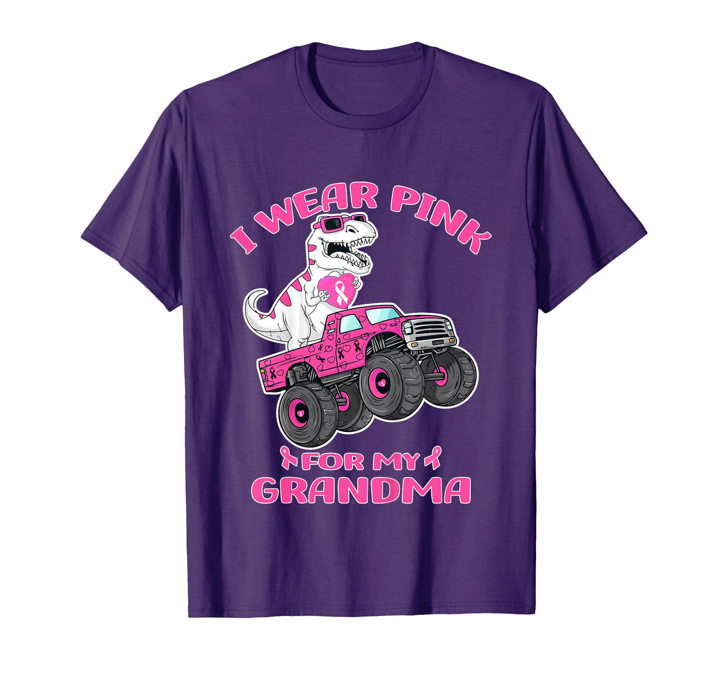 Kids Trex Breast Cancer Kids I Wear Pink For My Grandma T-Shirt