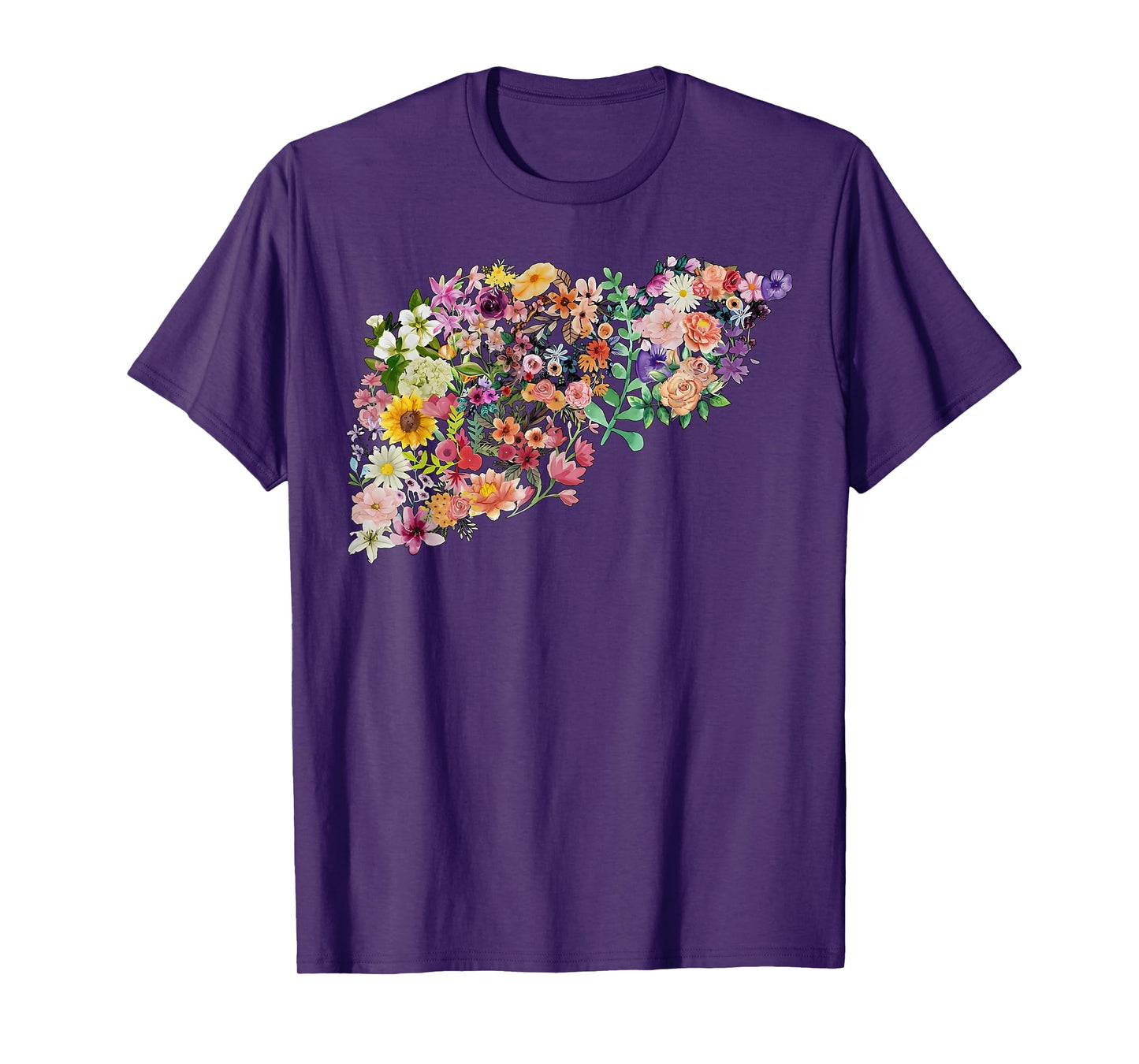 Floral Liver Transplant Nurse Liver Disease Awareness Month T-Shirt