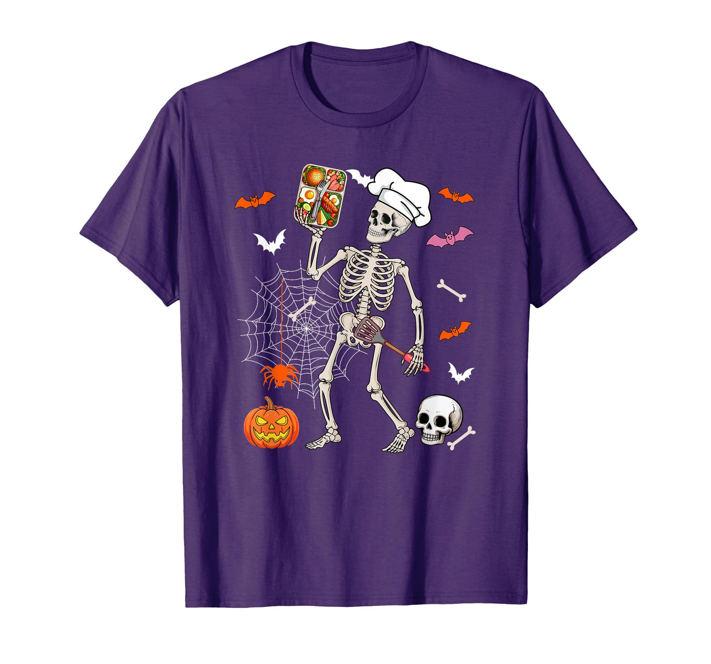 Lunch Lady Job Horror Skeleton Halloween Costume Team T-Shirt