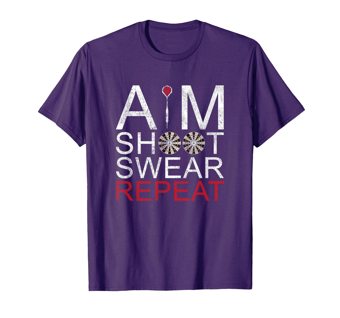 Aim Shoot Swear Repeat Darts T-Shirt Retro Vintage Gift T-Shirt