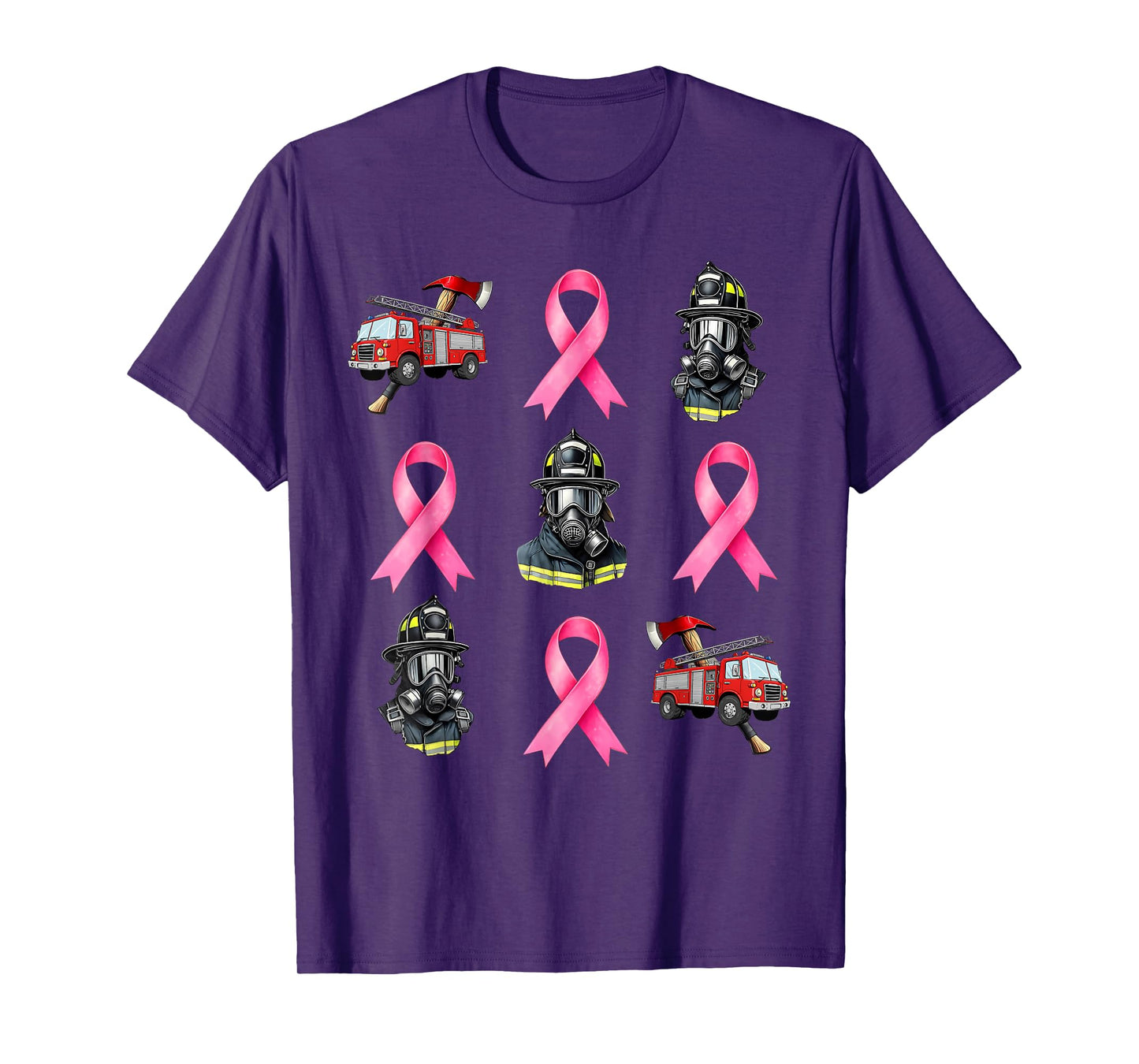 Breast Cancer Firefighting Firefighter Fire Truck Boys Girls T-Shirt
