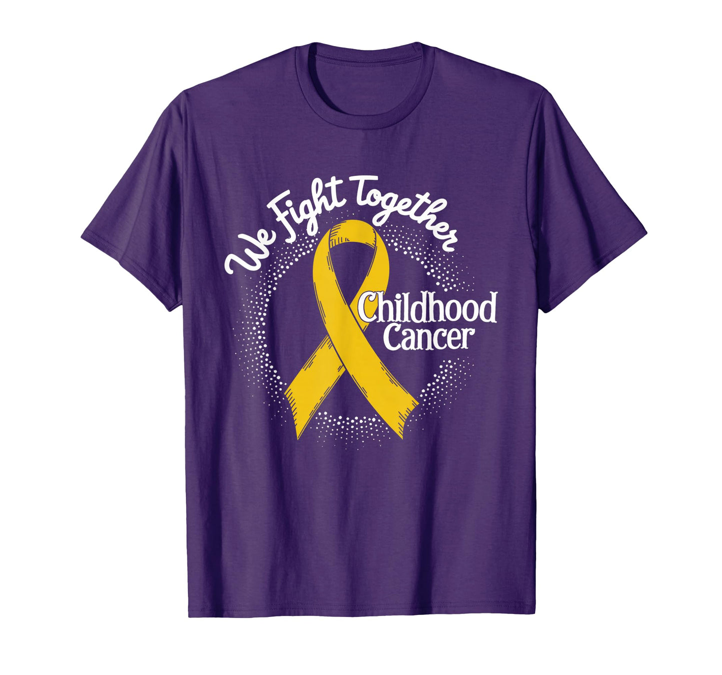 We Fight Together Yellow Ribbon Childhood Cancer Awareness T-Shirt