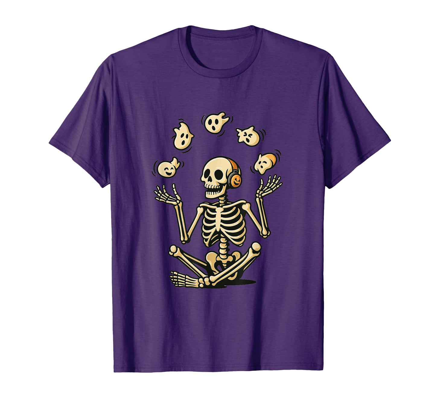Skeleton Juggling Ghosts Funny Halloween Costume T-Shirt