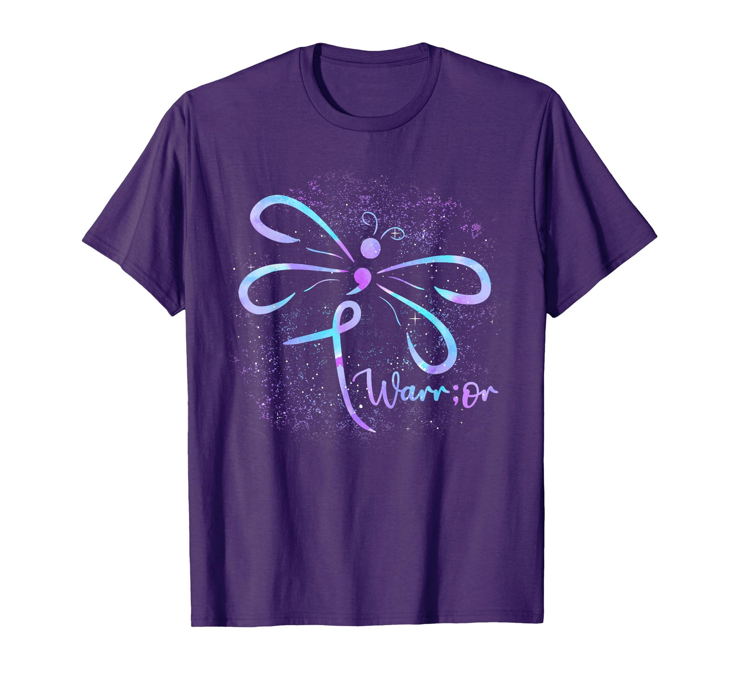 Suicide Awareness Tshirt Semicolon Dragonfly Mental Health T-Shirt