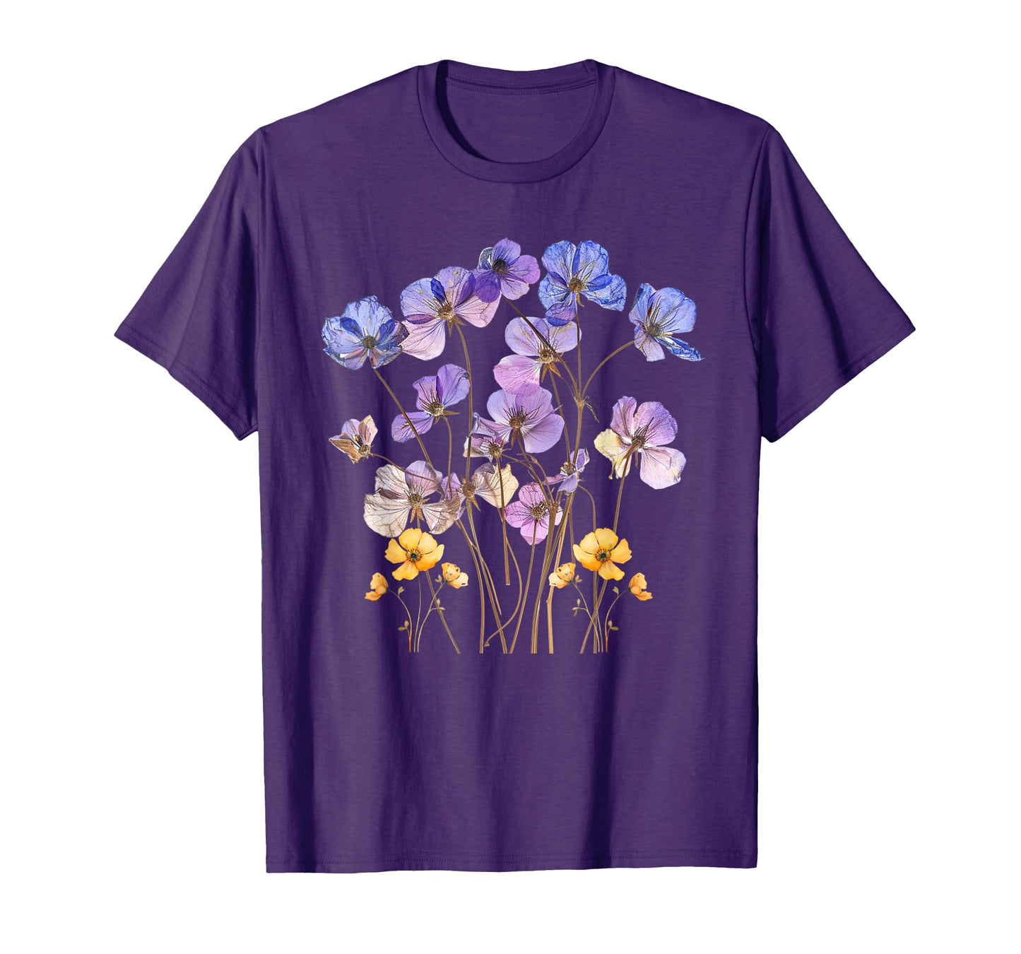 Vintage Flower Graphic For Women Wildflower Floral Gardening T-Shirt