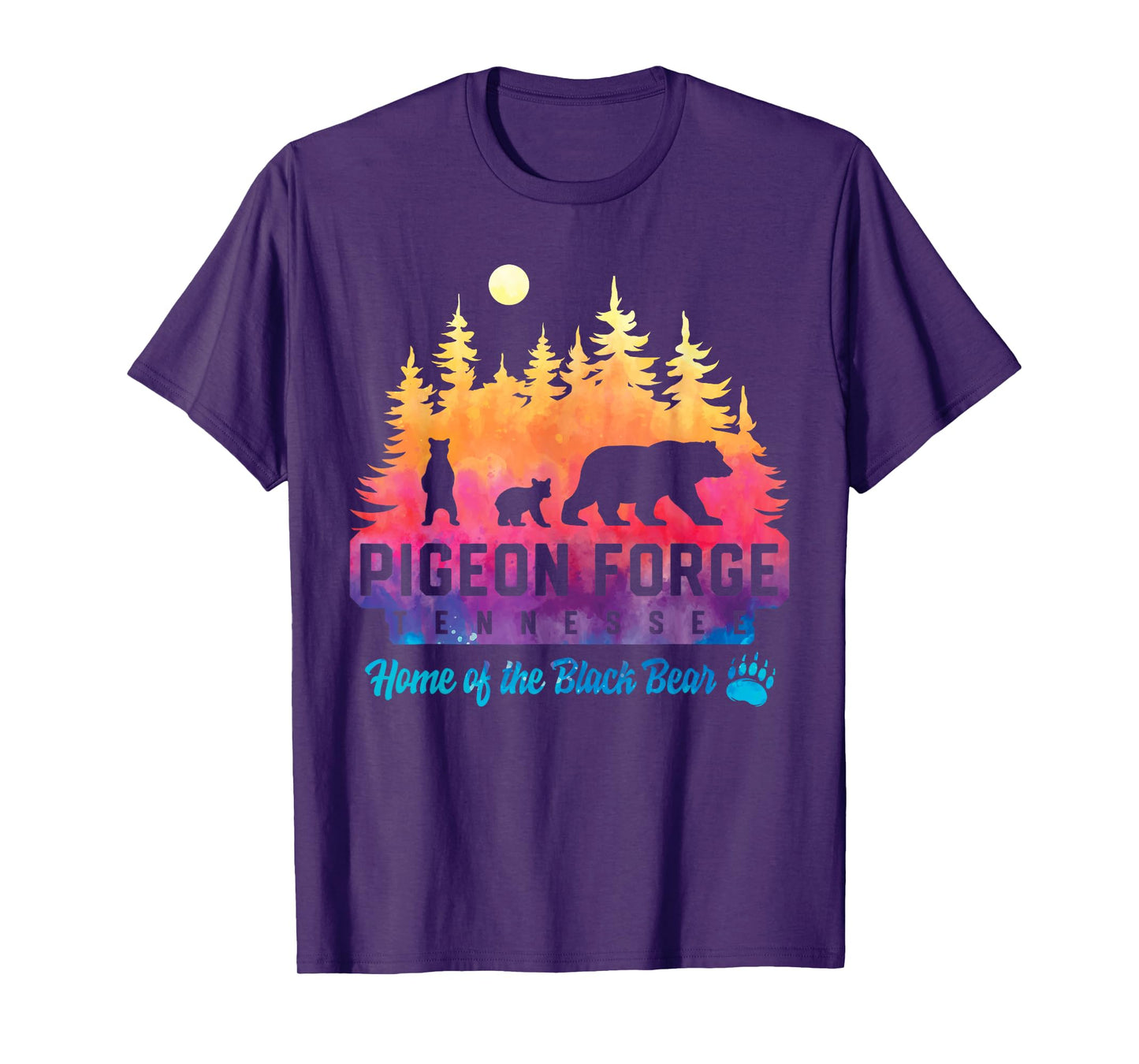Pigeon Forge Tennessee Bear Great Smoky Mountains Tie Dye T-Shirt