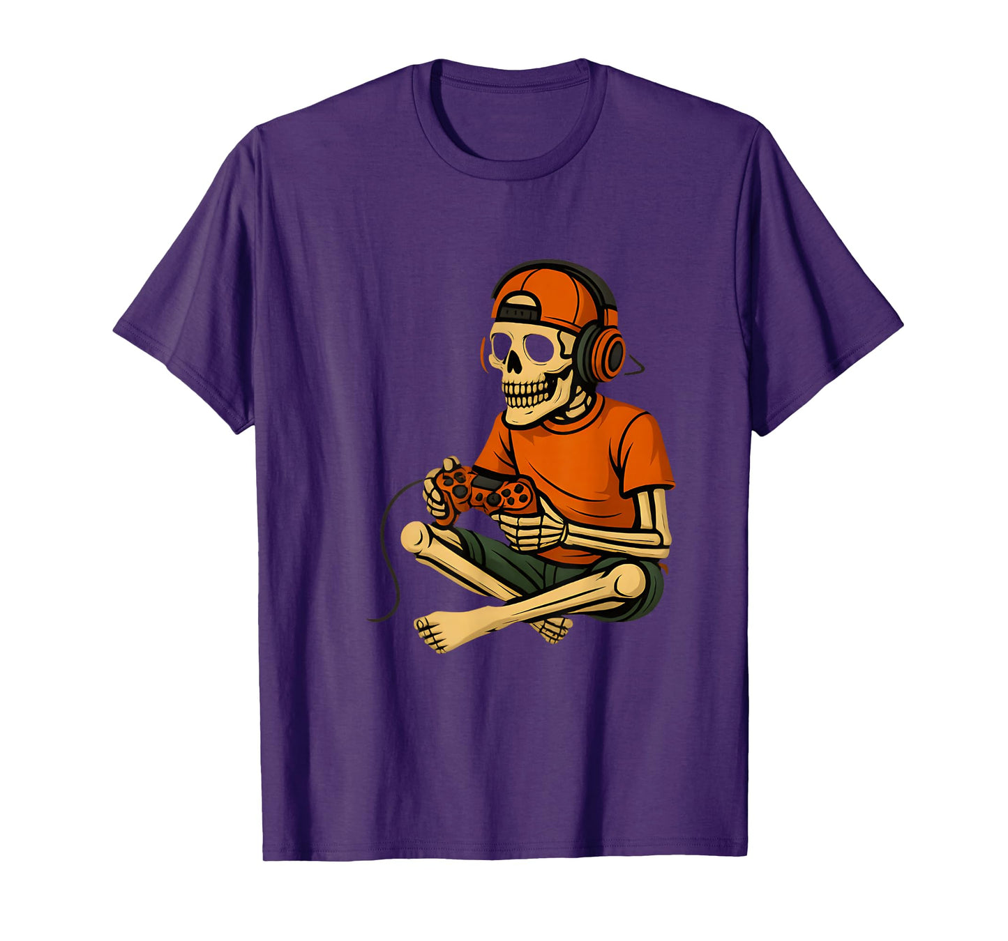 Spooky Skeleton Gamer Halloween Costume for Men Boys Kids T-Shirt