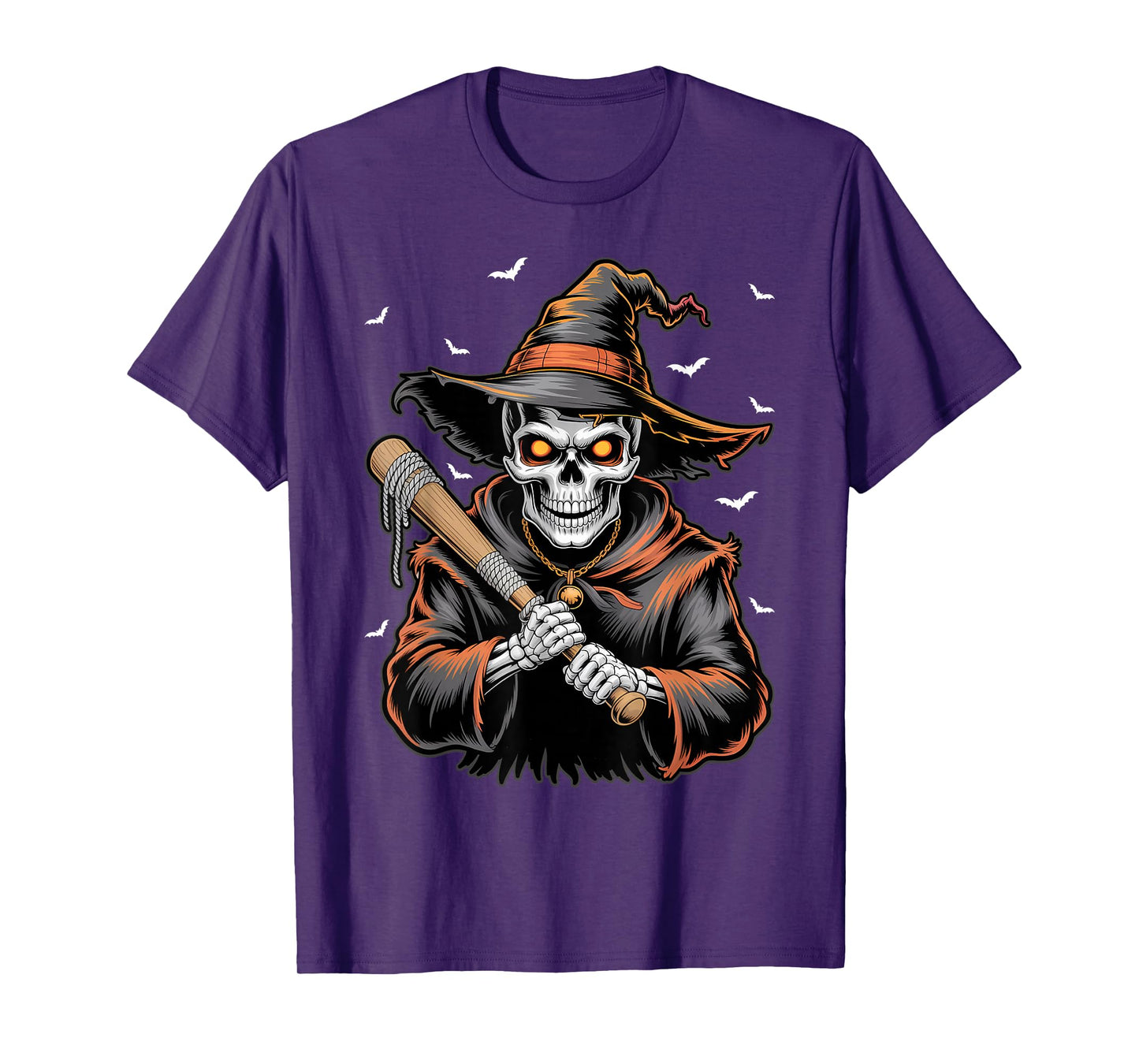 Skeleton Witch Baseball Player Halloween Costume Party 2025 T-Shirt