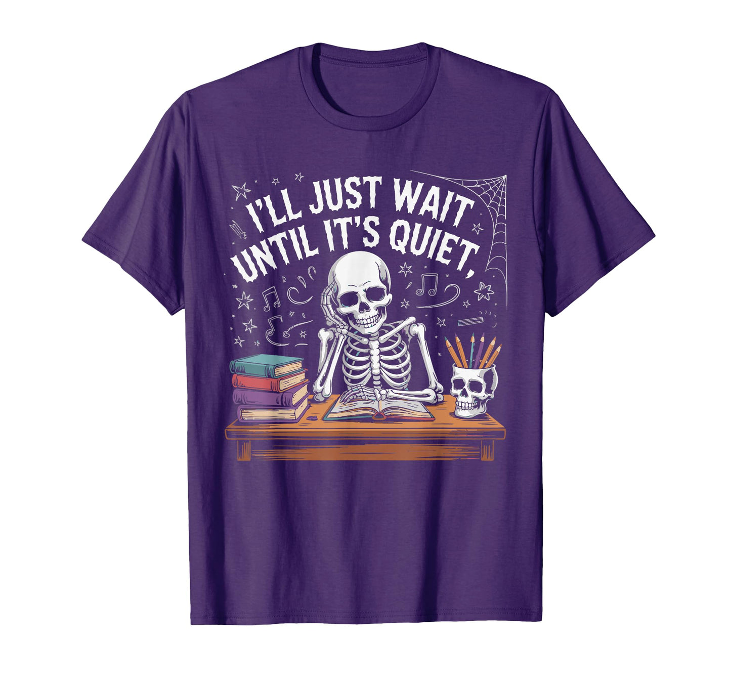 Spooky Teacher Halloween I'll Wait Until Quiet Funny Costume T-Shirt