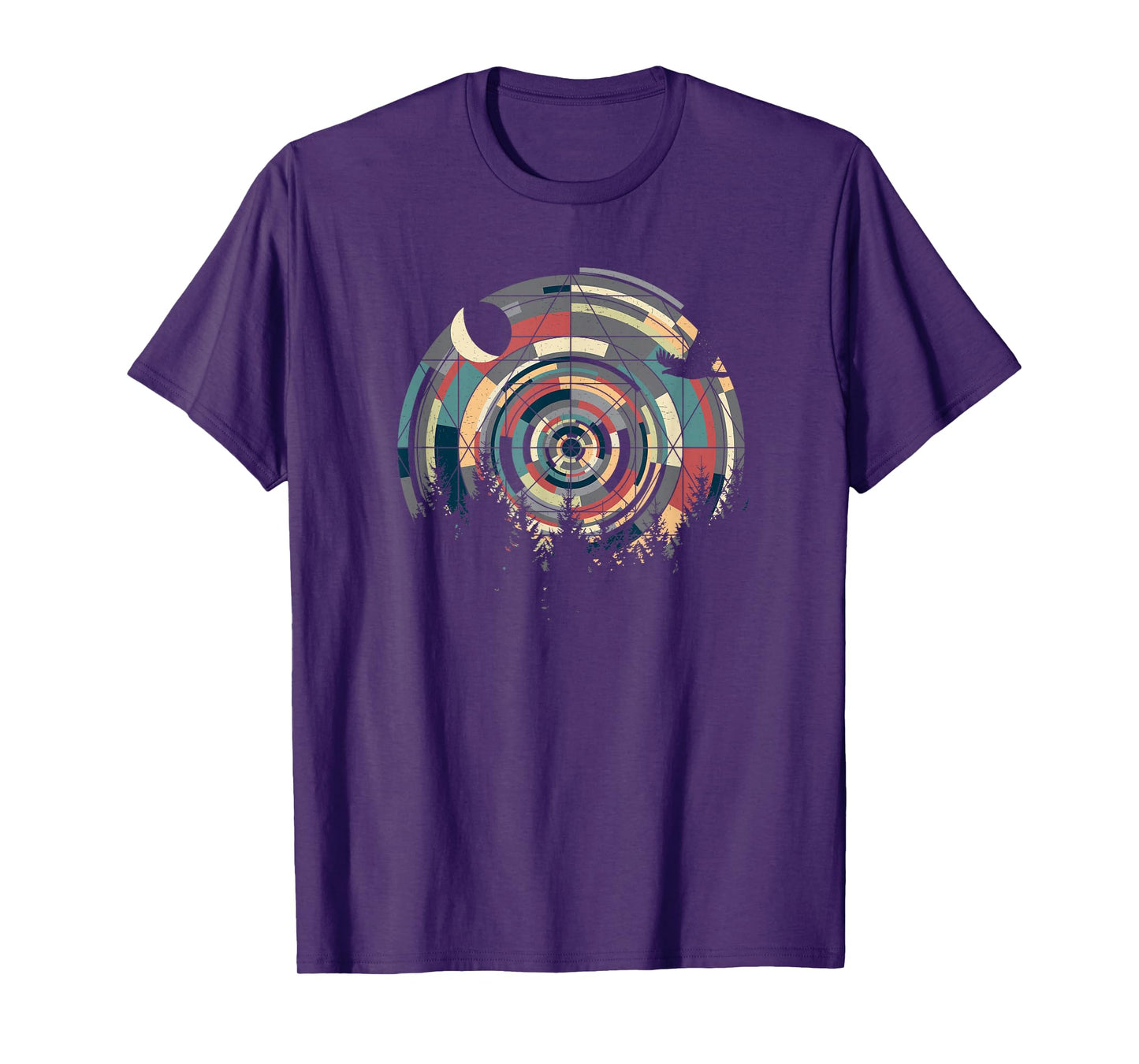 Sacred Geometry Meets Landscape, Moon, Eagle, him & her T-Shirt