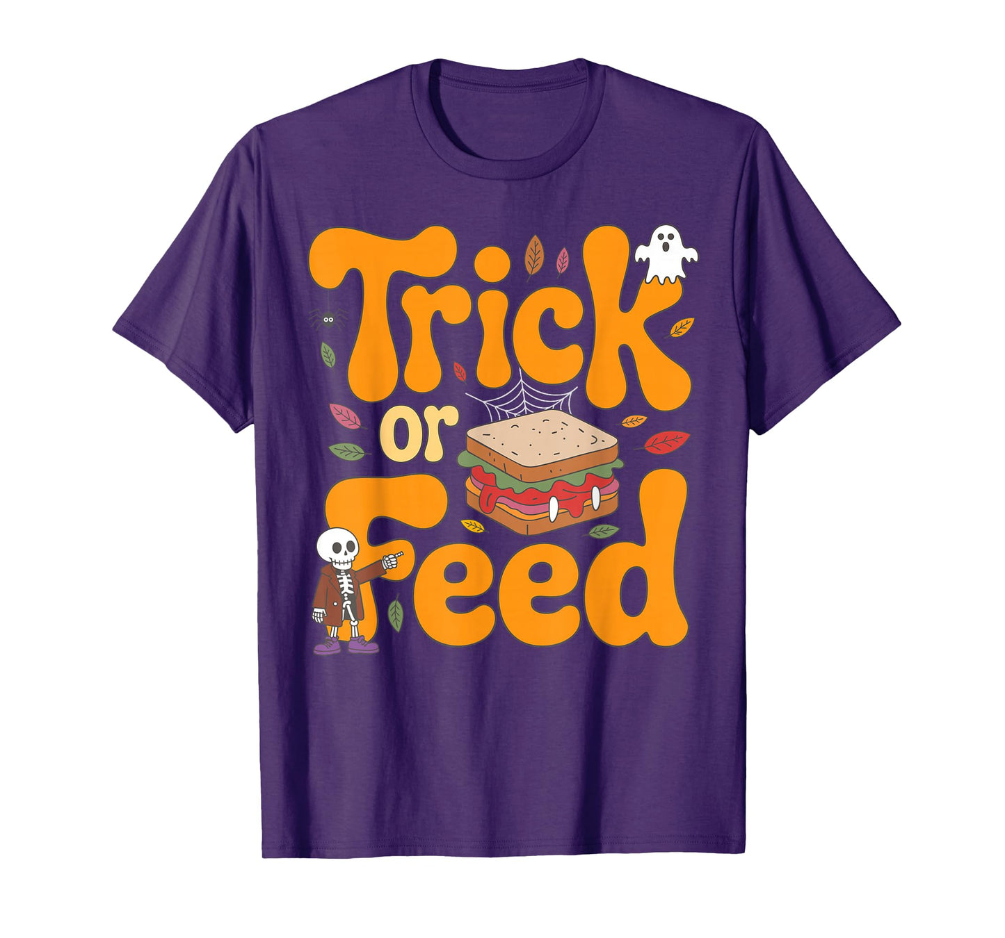 Trick Or Feed Lunch Lady Cafeteria Crew Spooky Halloween T-Shirt