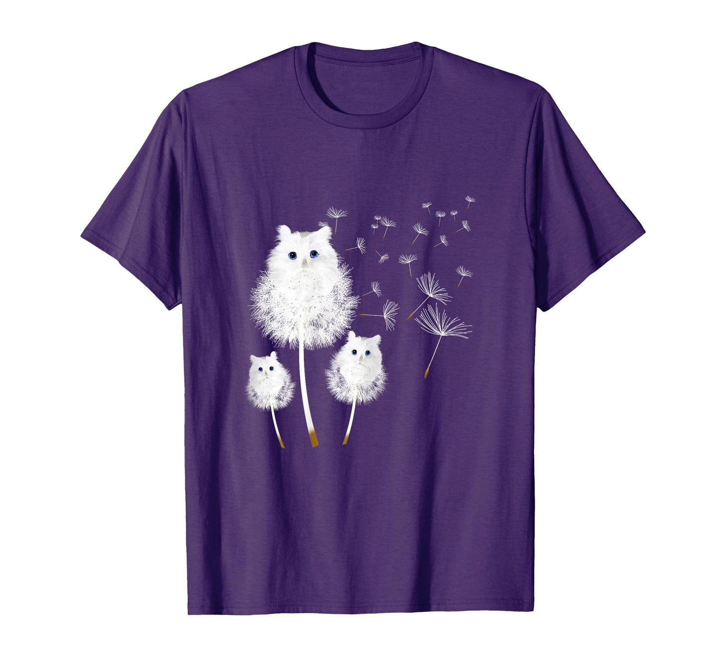 Cat Dandelion amazing Flower Cat lover design women girls T-Shirt