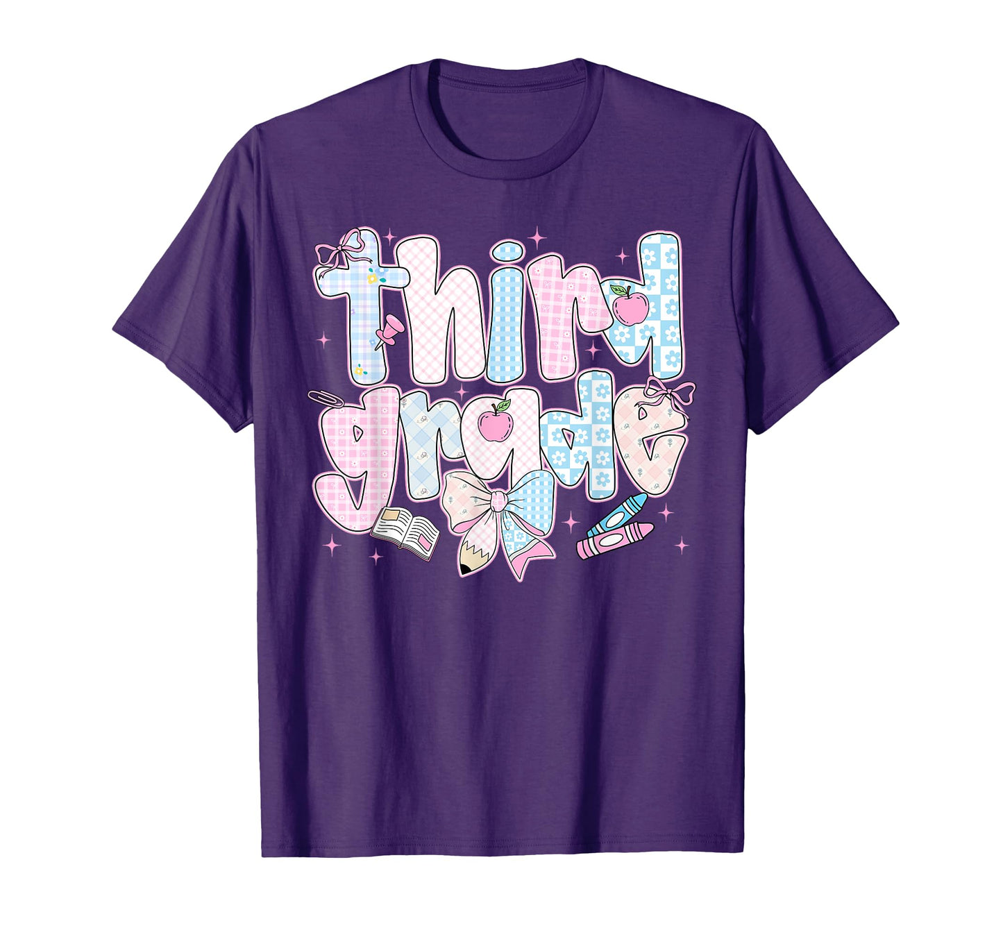 Back To School Third Grade Coquette Pencil Bow First Day T-Shirt