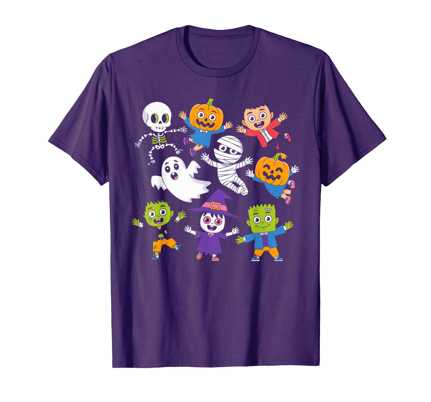 Halloween Dance Skeleton Ghost Pumpkin Costume for Kids T-Shirt