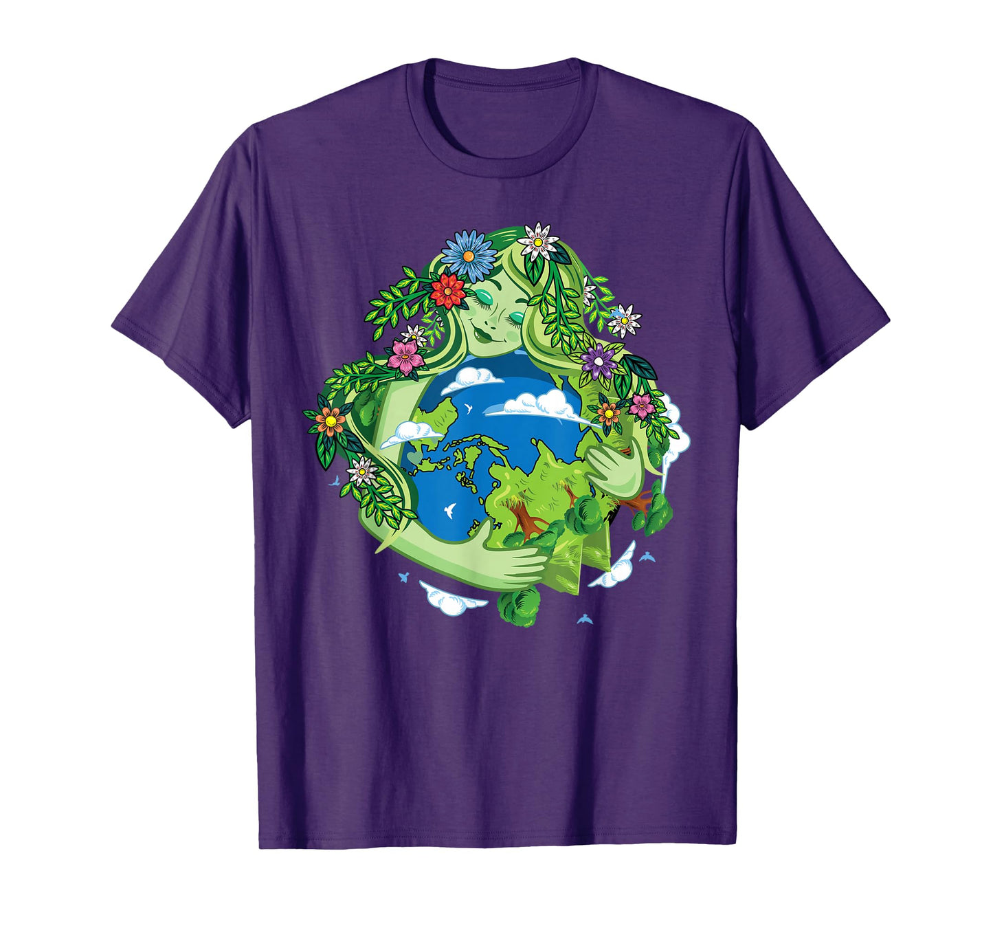 Green Mother Earth Day Gaia Goddess Environmental Awareness T-Shirt