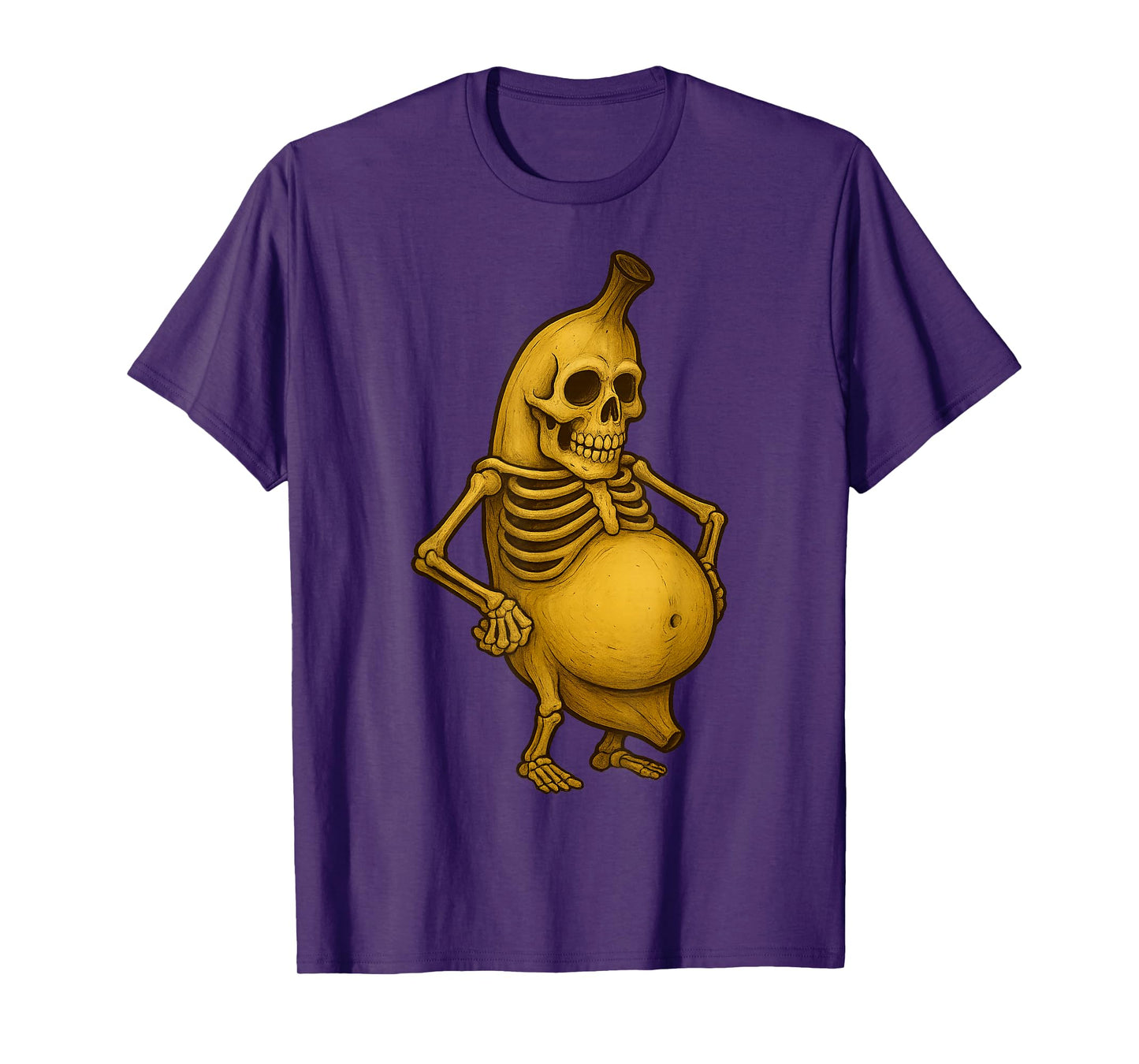 Funny Skeleton Banana Design for Halloween Fun and Parties T-Shirt