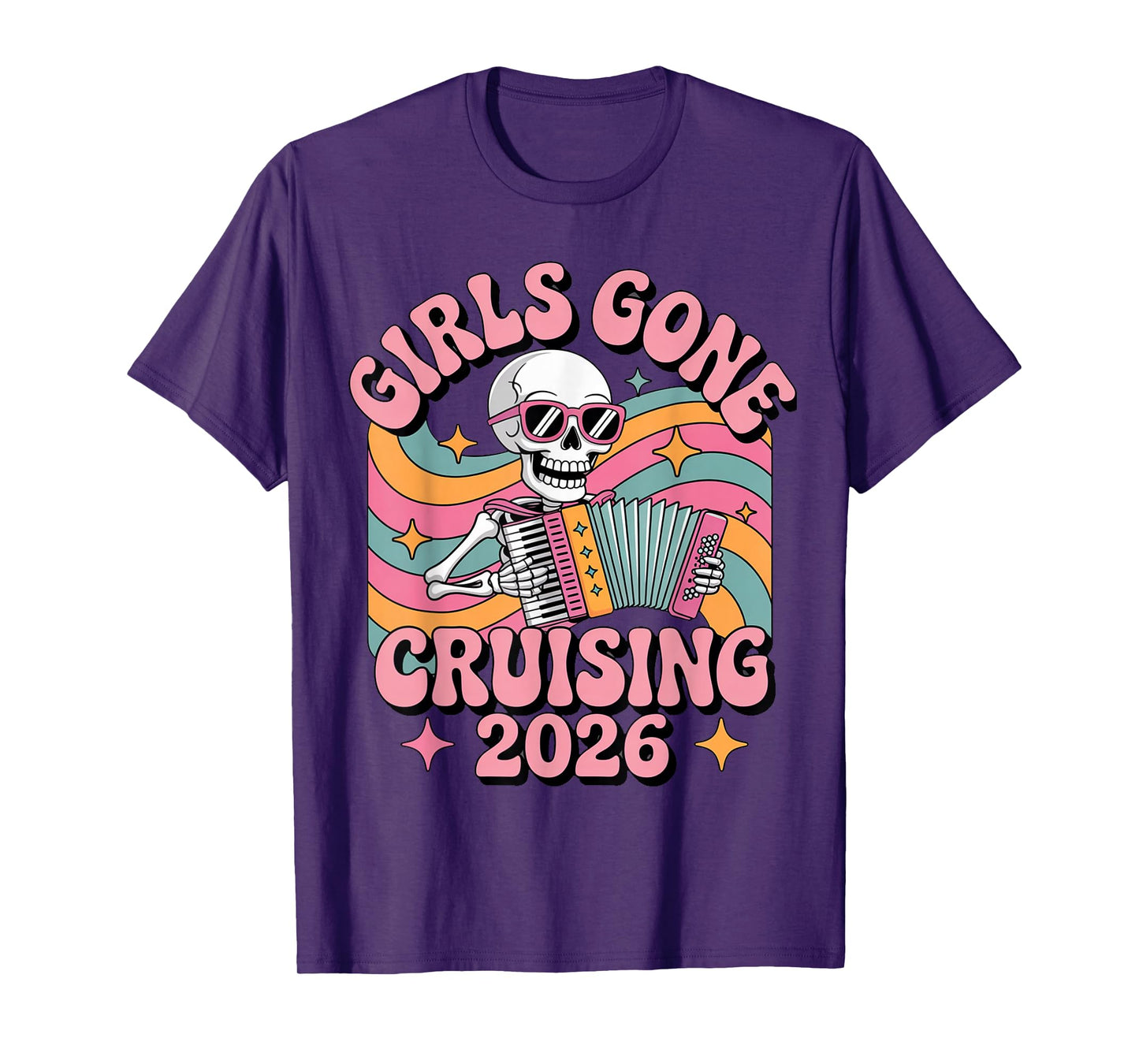 Girls Gone Cruising 2026 Skeleton Cruise Vacation Trip T-Shirt