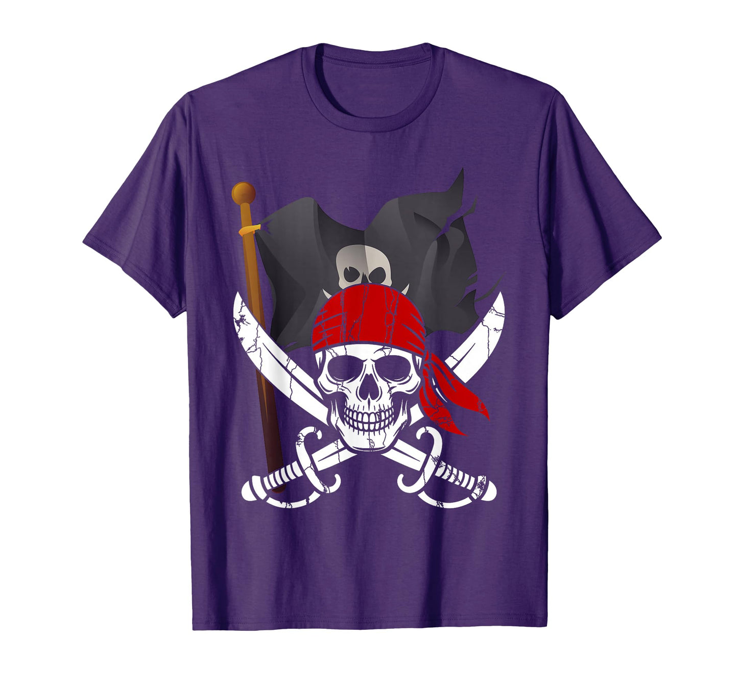 Skull Crossbones Skeleton Jolly Roger Flag Halloween T-Shirt