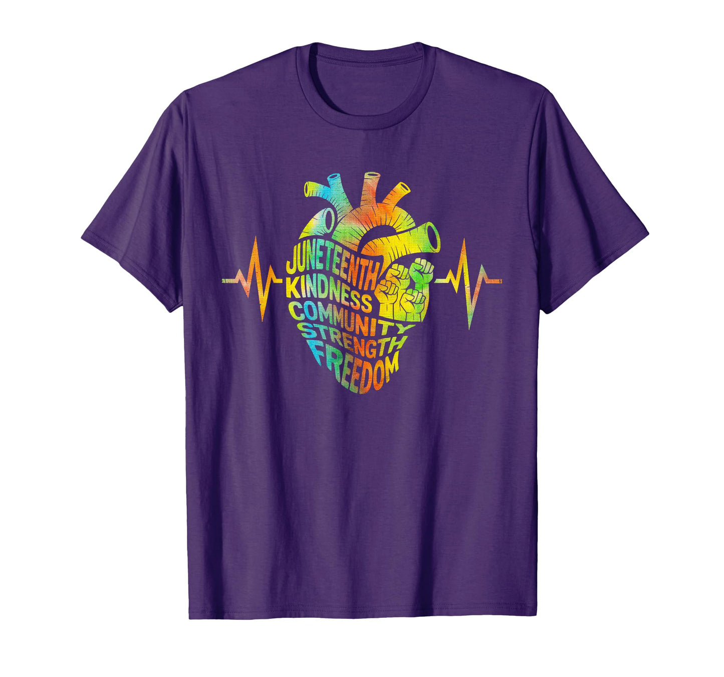 Tie Dye Juneteenth Heartbeat Black History African Melanin T-Shirt