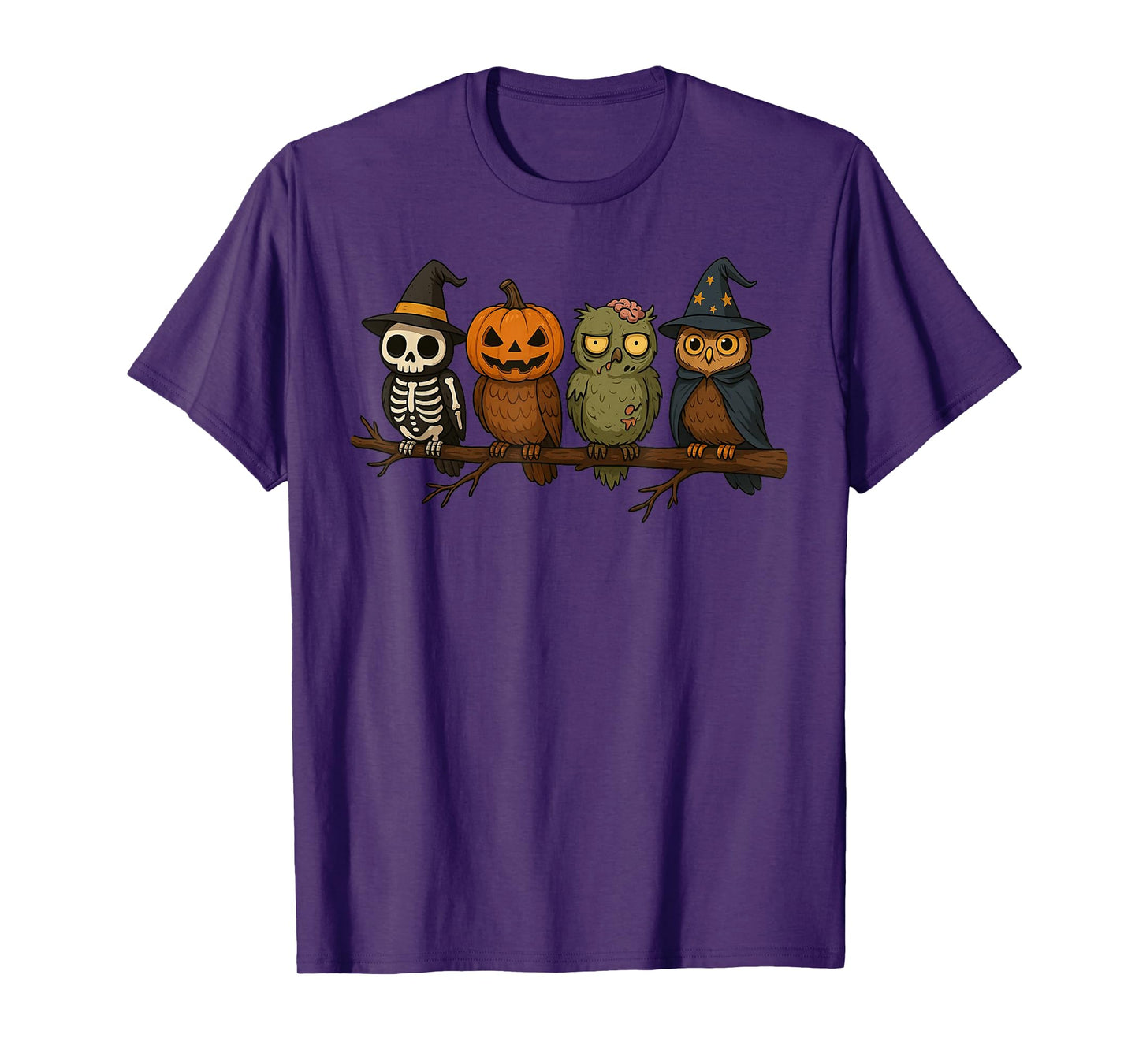 Skeleton Pumpkin Zombie Wizard Owls Cute Trick or Treat T-Shirt