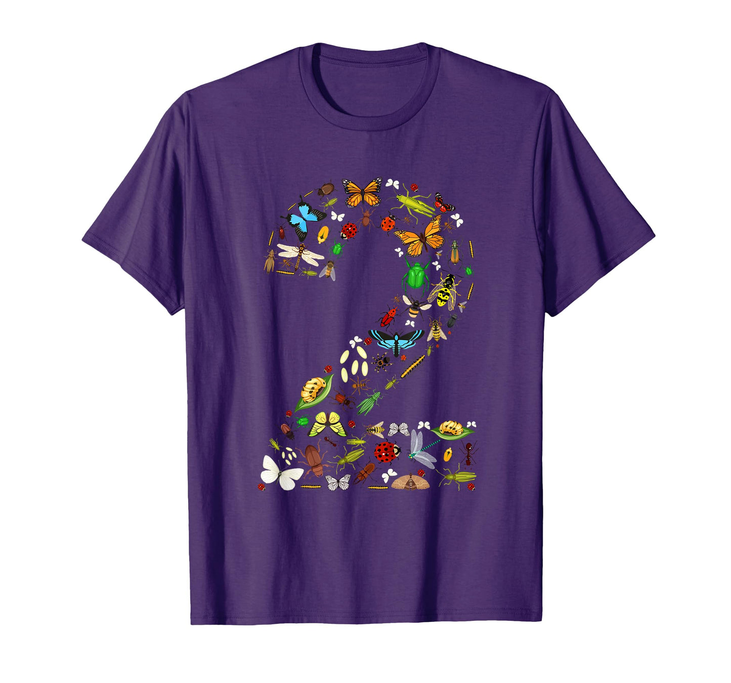 2 Years Old Two Bug 2nd Birthday Bugs Insects Boy Girl T-Shirt