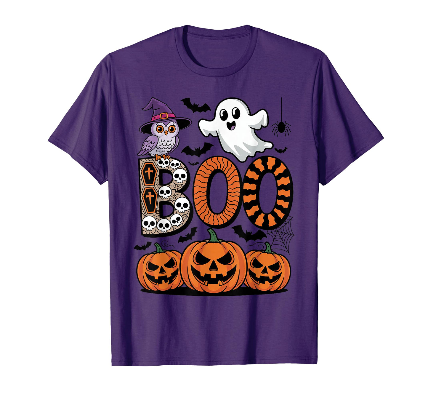 Boo Ghost Halloween Trick or Treat Funny Owl Witch Costume T-Shirt