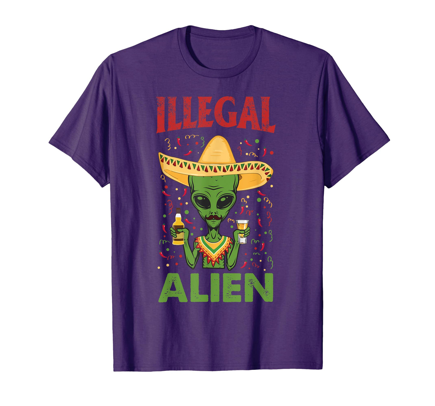 Funny Cinco De Mayo Illegal Alien Drinking T-Shirt