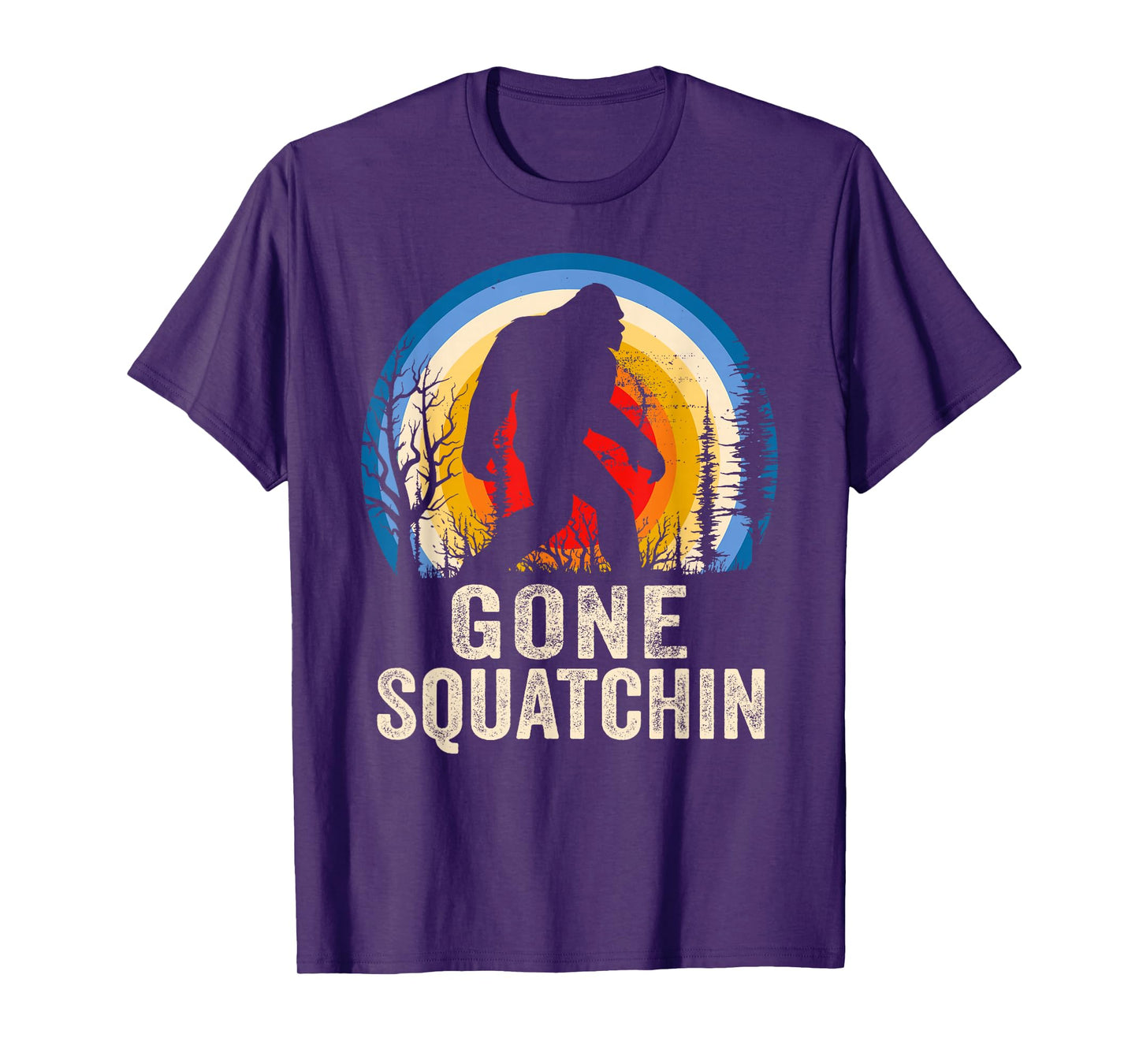 Gone Squatchin to Find Bigfoot Sasquatch Retro T-Shirt
