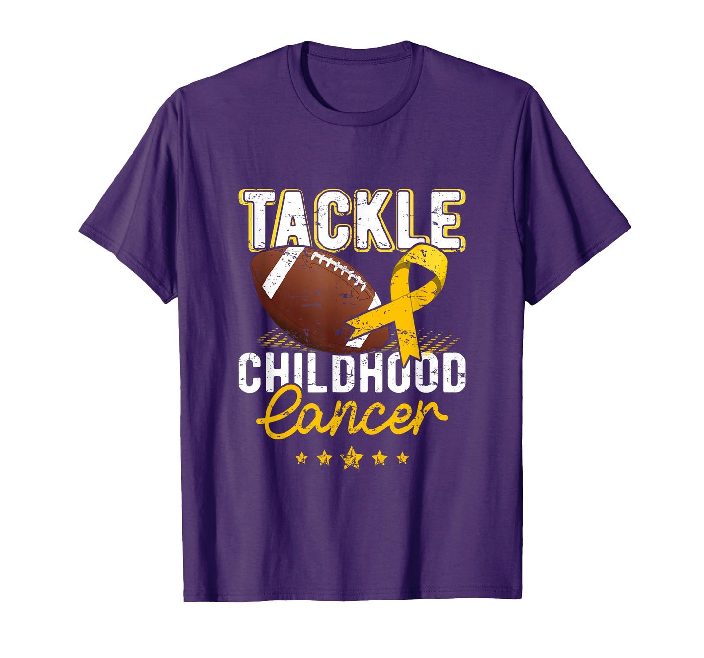 Childhood Tackle Childhood Cancer Awareness Football Gold T-Shirt