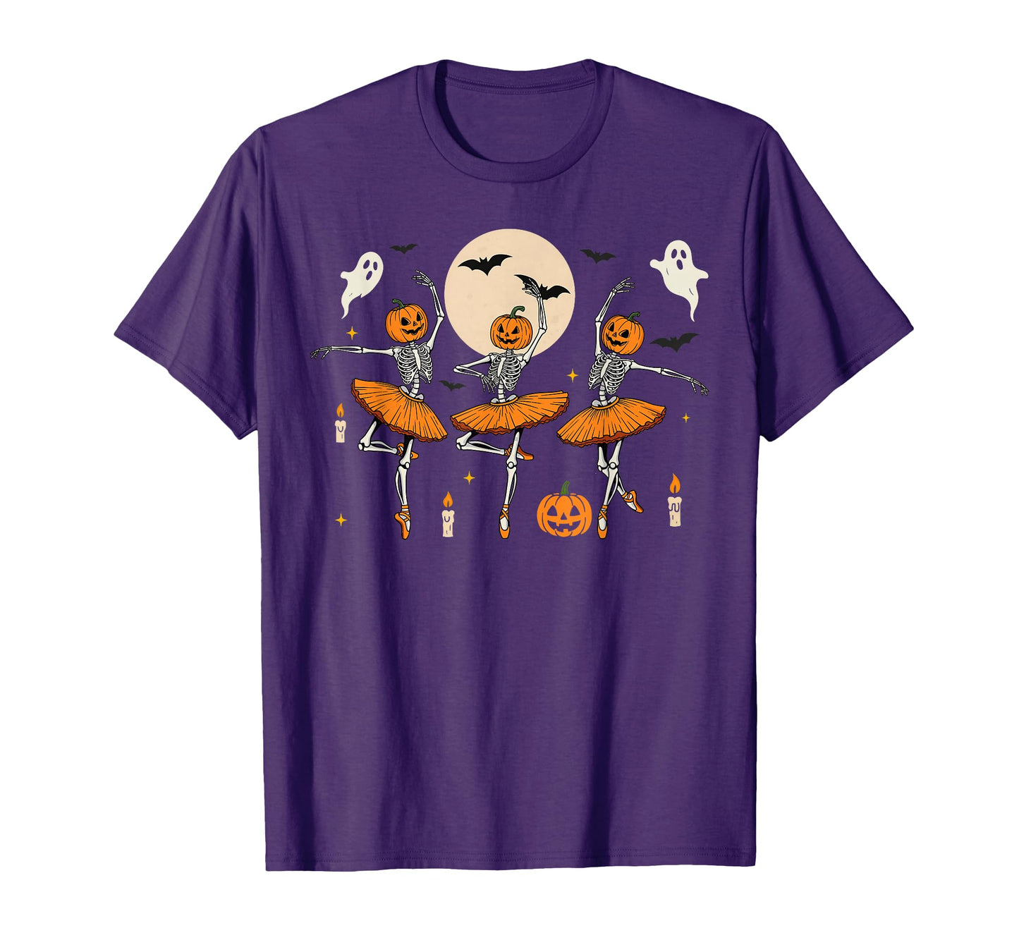 Ballet Pumpkin Skeleton Dance Halloween Men Women Boys Girl T-Shirt