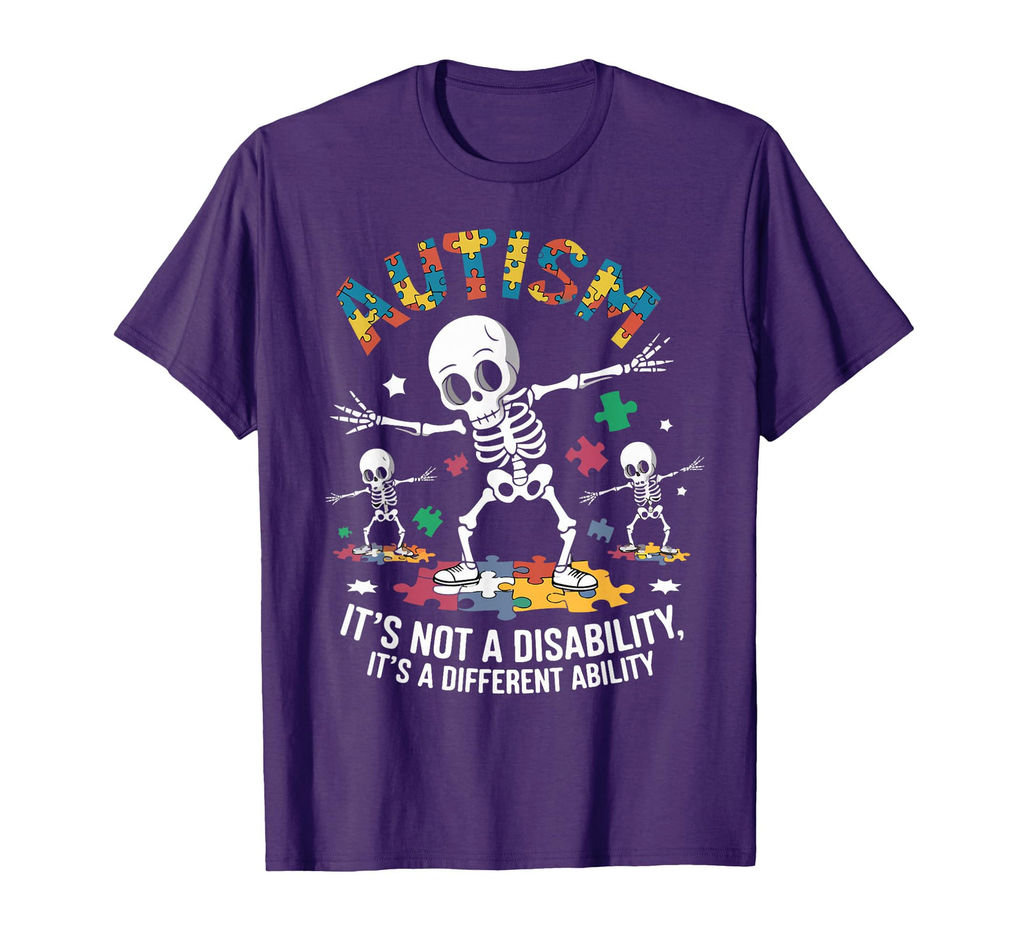 Autism Skeleton Dabbing Autistic Kids Autism Awareness T-Shirt