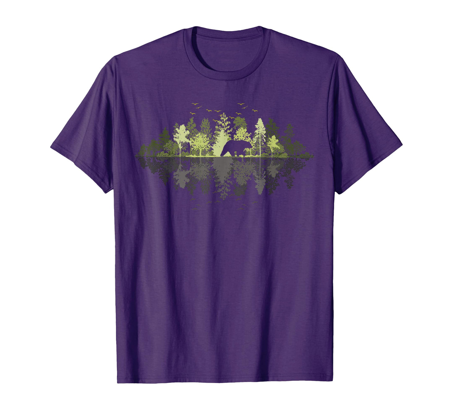 Trees Reflection Wildlife Nature Animal Bear Outdoor Forest T-Shirt