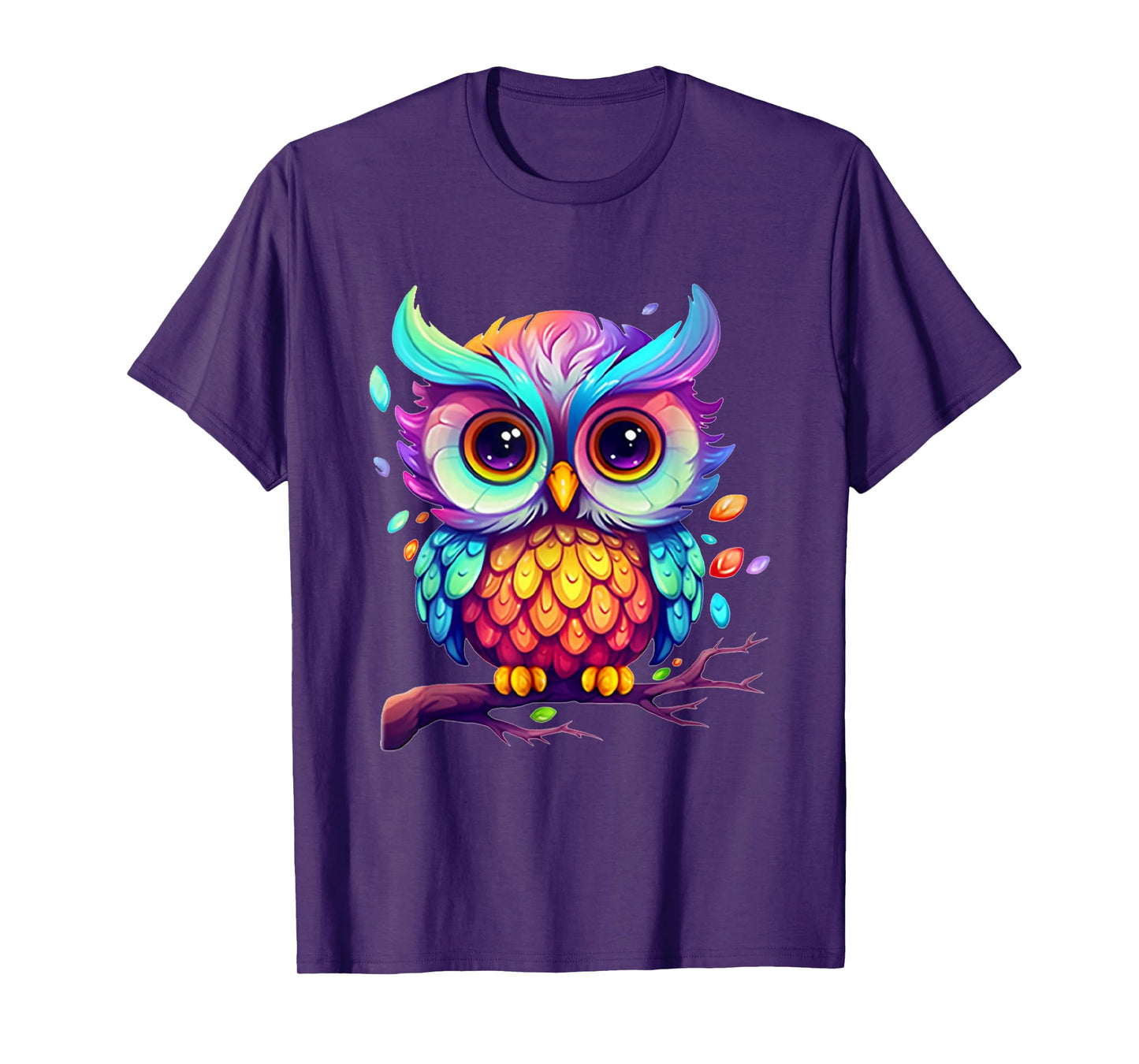 Cute Colorful Owl Art For Men Women Kids Boys Girls Owl T-Shirt
