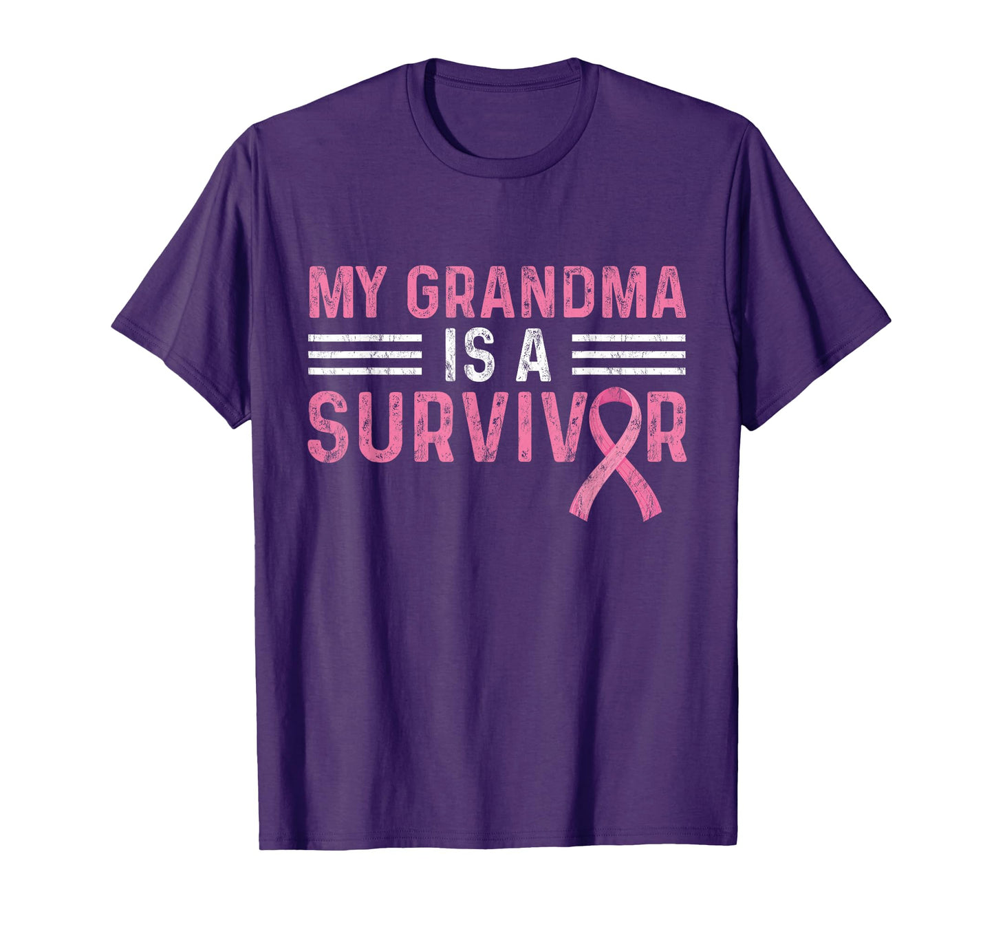 My Grandma Is A Survivor Pink Ribbon Breast Cancer Awareness T-Shirt